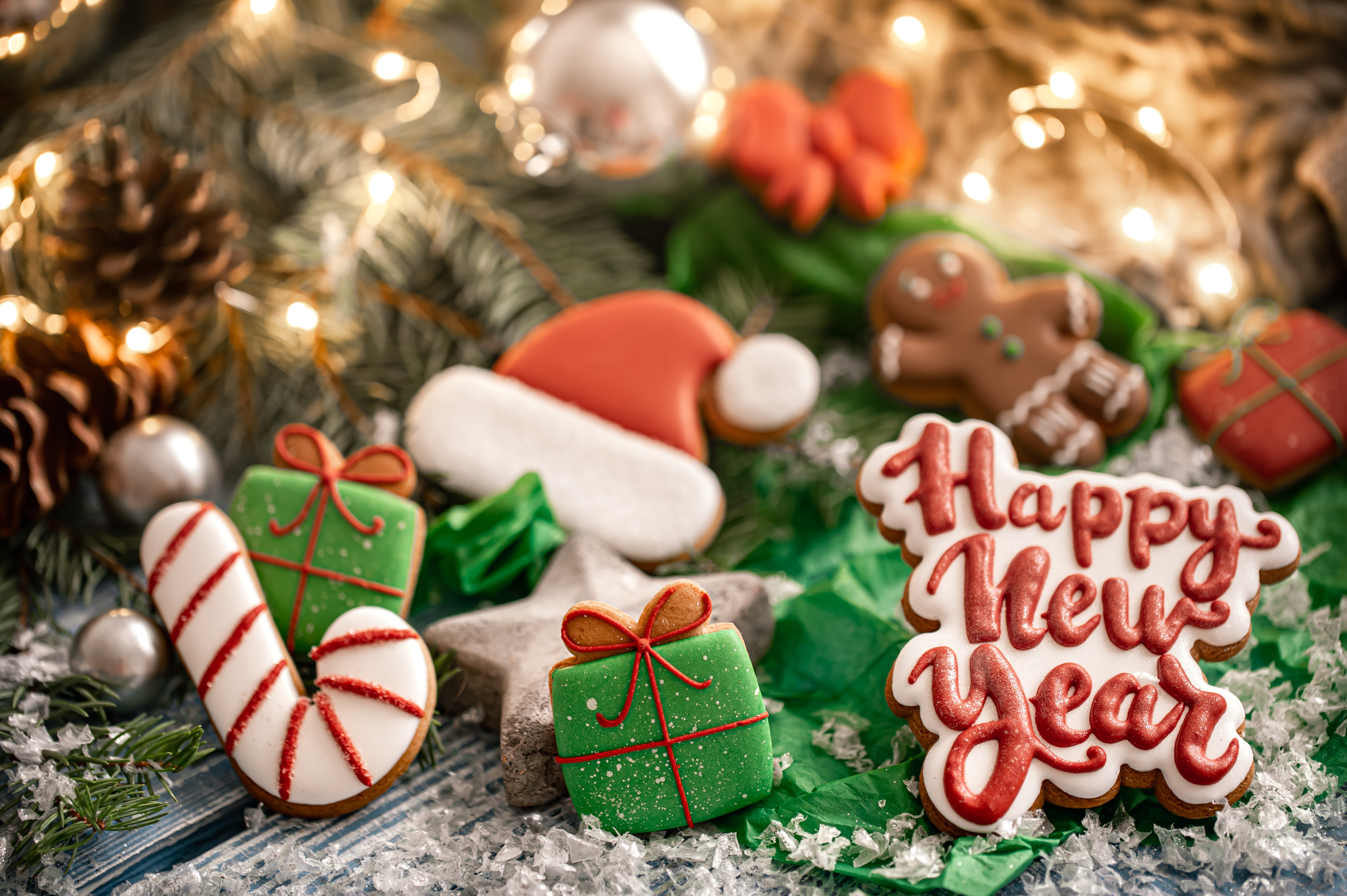 Download mobile wallpaper New Year, Holiday, Cookie, Happy New Year for free.
