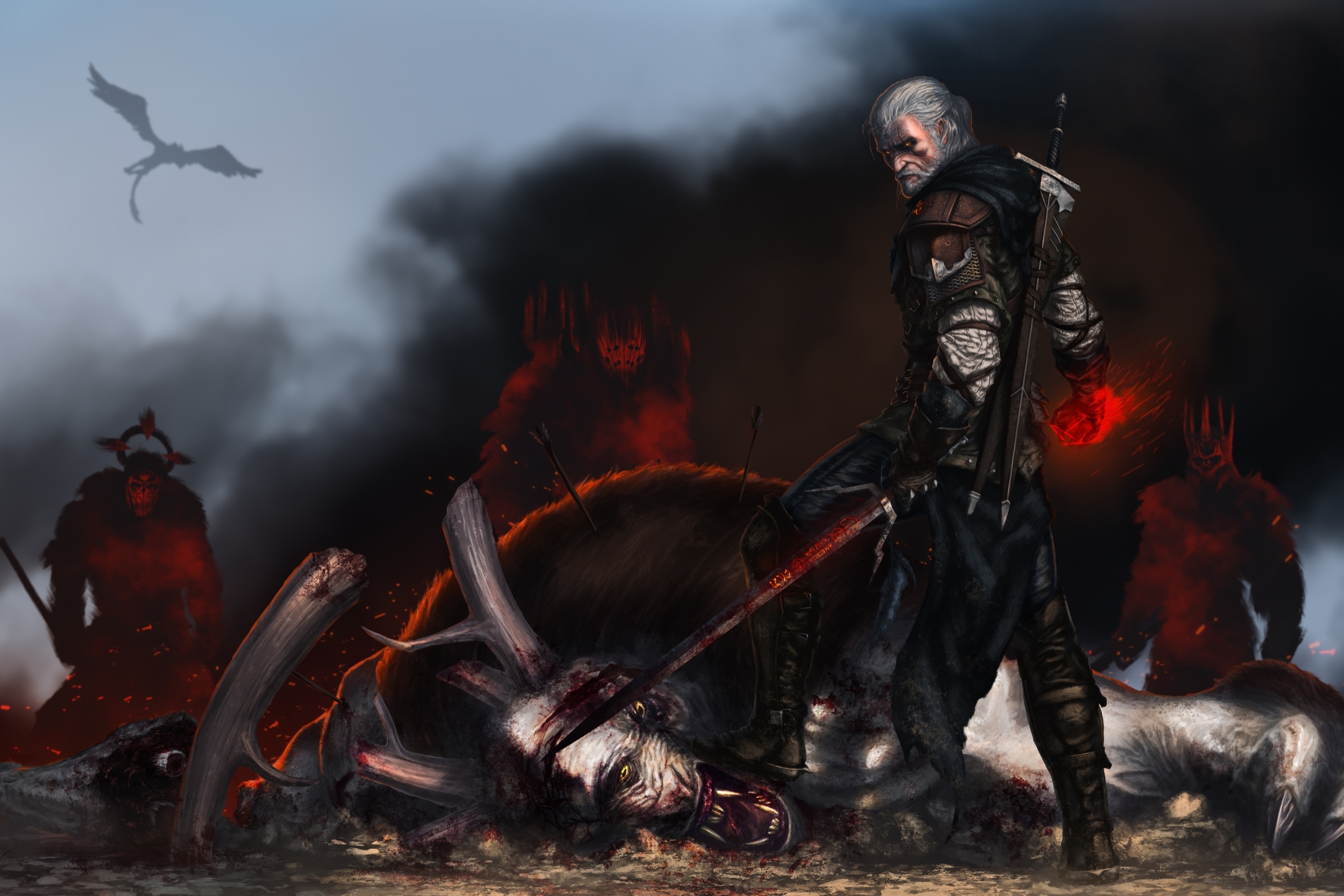 Free download wallpaper Warrior, Creature, Video Game, The Witcher, Geralt Of Rivia, The Witcher 3: Wild Hunt on your PC desktop