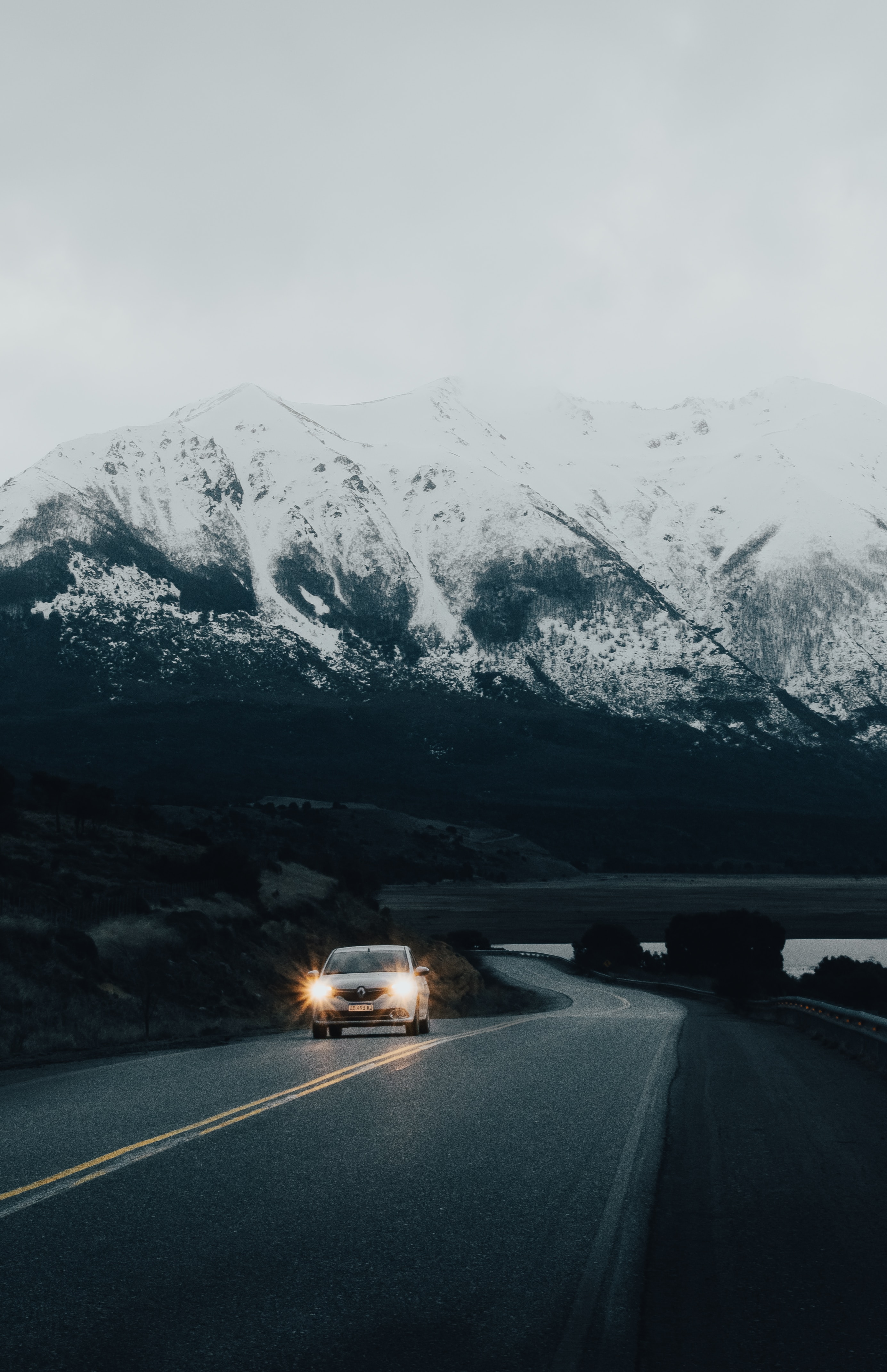 Free download wallpaper Mountain, Road, Snowbound, Snow Covered, Nature, Car, Machine on your PC desktop