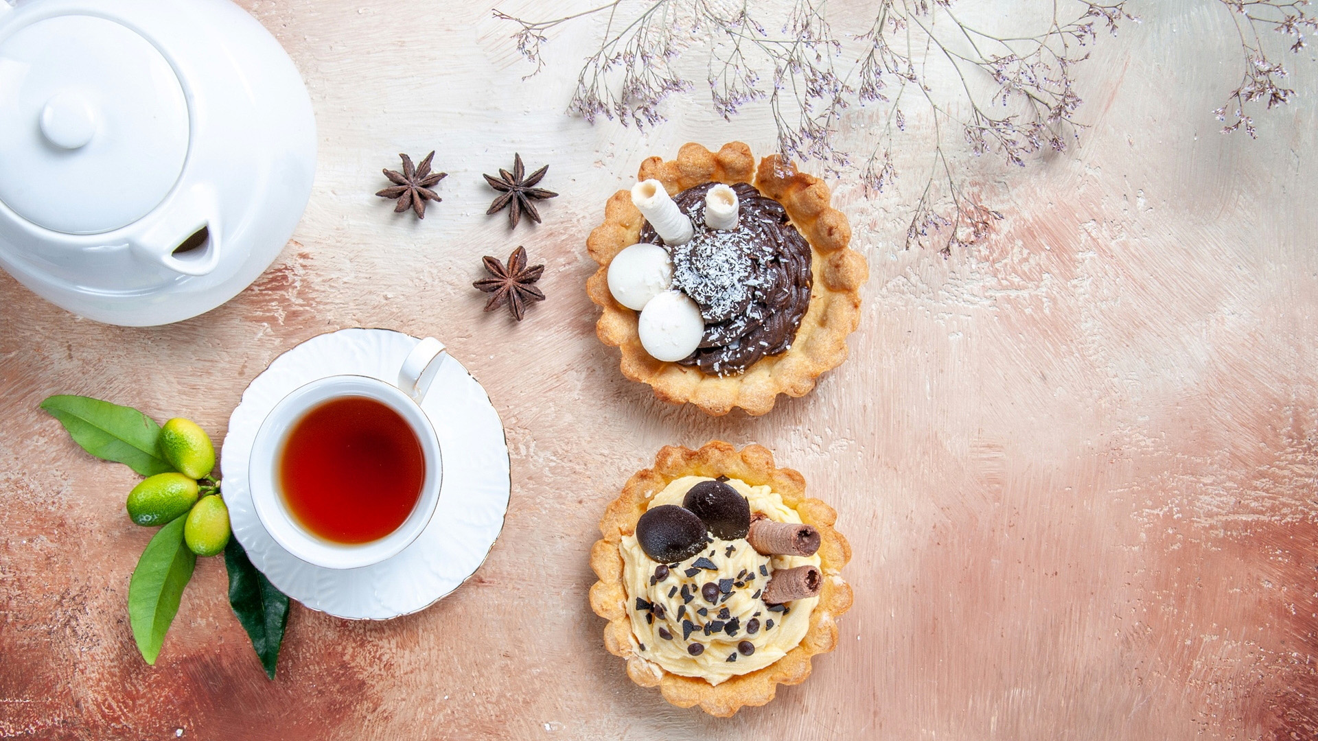 Download mobile wallpaper Food, Dessert, Still Life, Cup, Drink, Tea, Teapot for free.