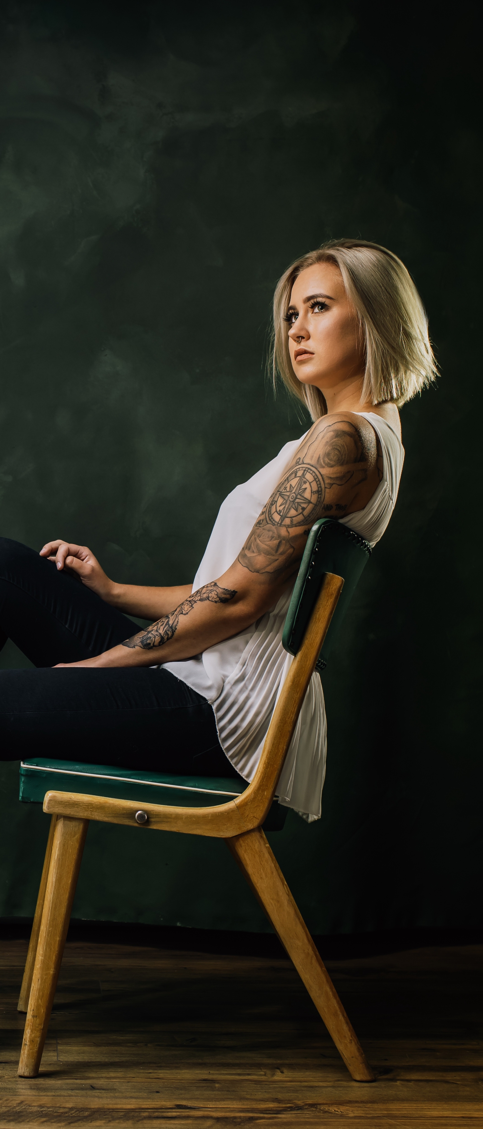 Download mobile wallpaper Tattoo, Blonde, Model, Women for free.