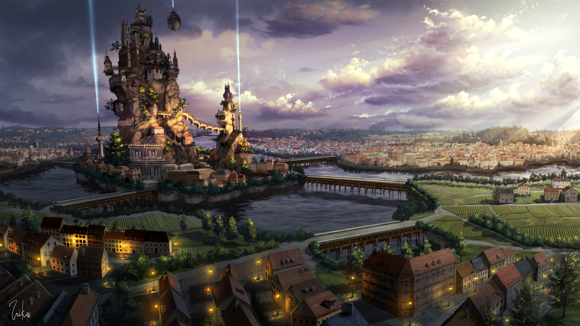 Download mobile wallpaper Fantasy, City for free.