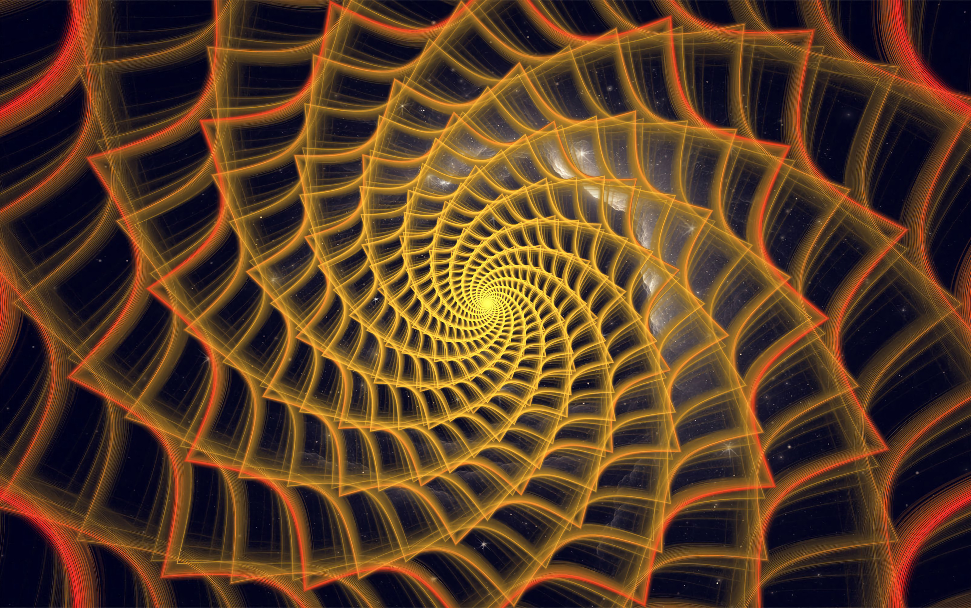 abstract, fractal, spiral, confused, intricate, swirling, involute