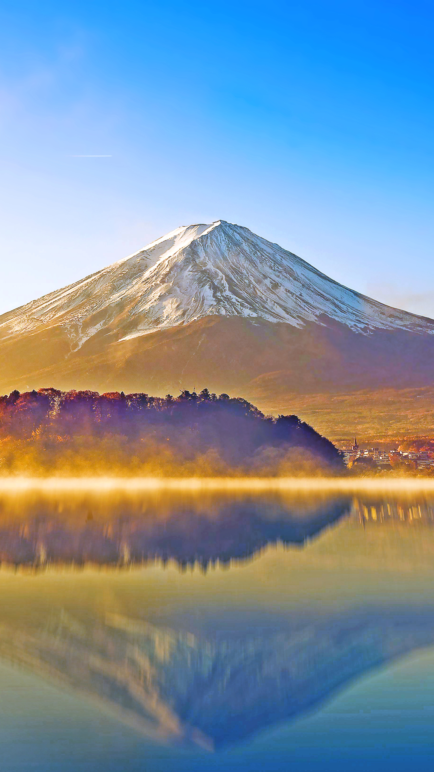 無料モバイル壁紙自然, 山, 反射, 地球, 日本, 火山, 富士山をダウンロードします。