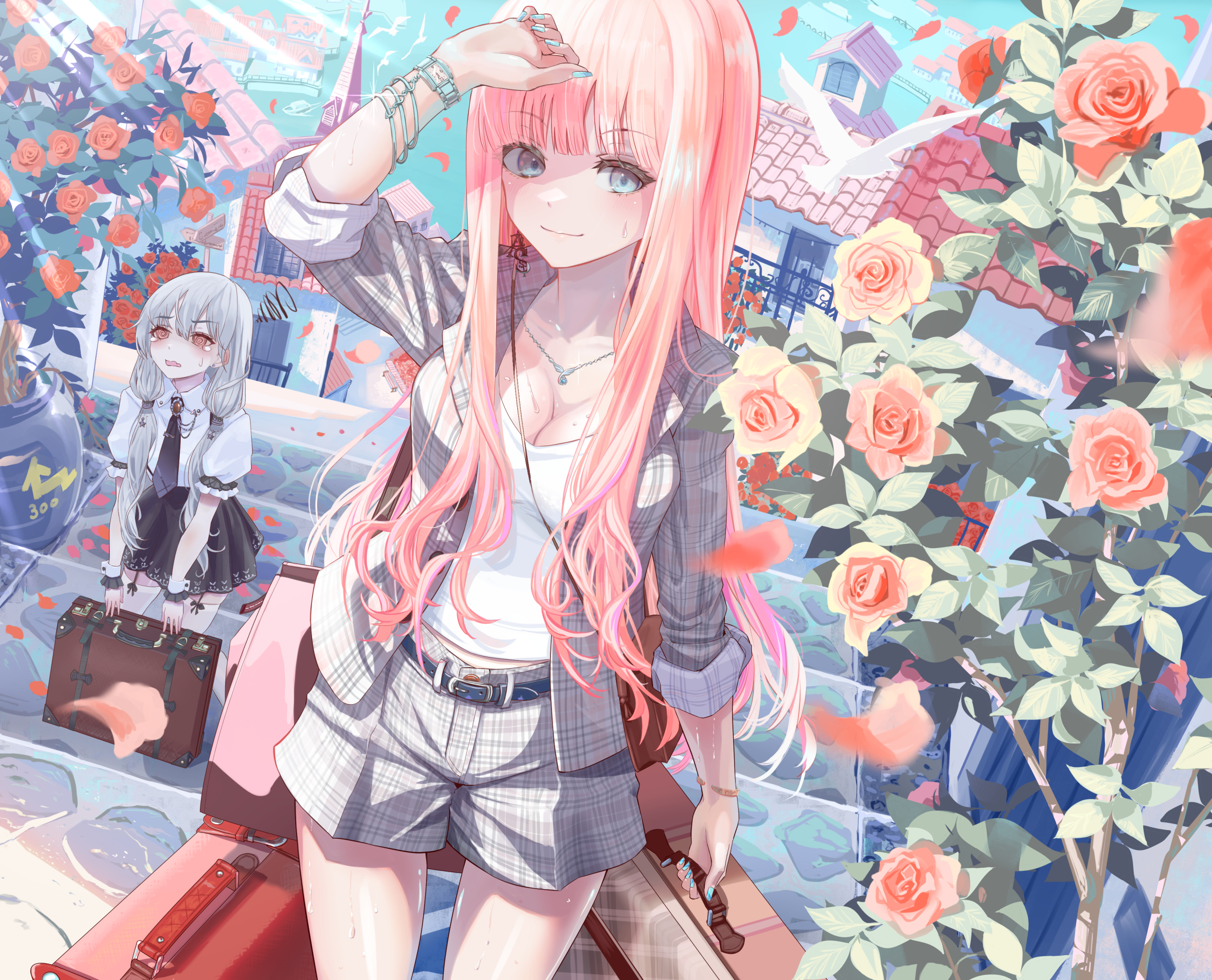 Laden Sie das Mädchen, Pinkes Haar, Animes, Lange Haare-Bild kostenlos auf Ihren PC-Desktop herunter