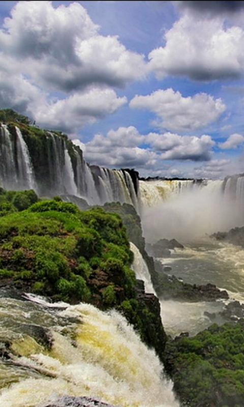 Descarga gratuita de fondo de pantalla para móvil de Naturaleza, Cascadas, Cascada, Nube, Tierra/naturaleza.