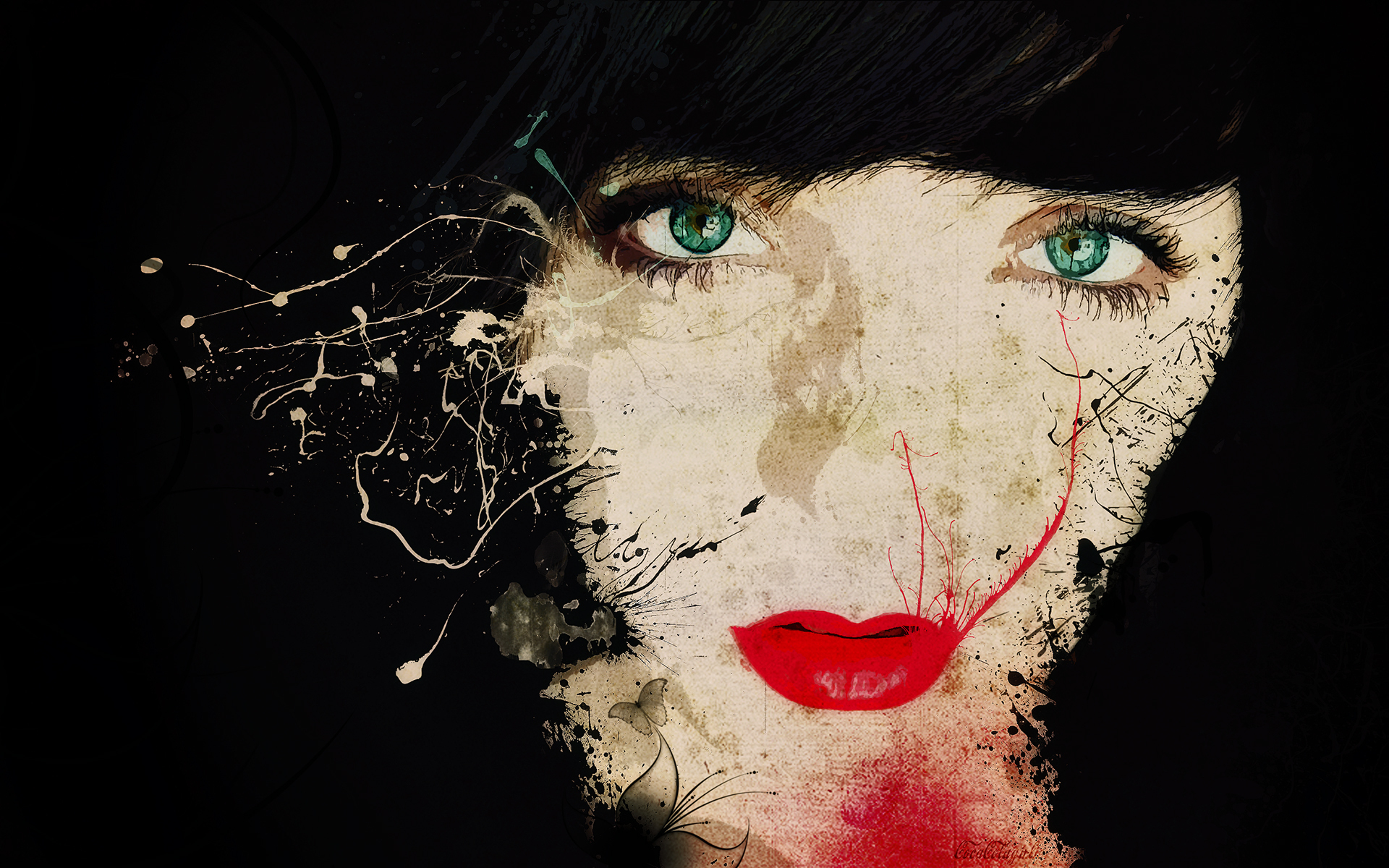 Download mobile wallpaper Vector, 3D, Mood, Artistic, Face, Women, Cgi, Emo for free.