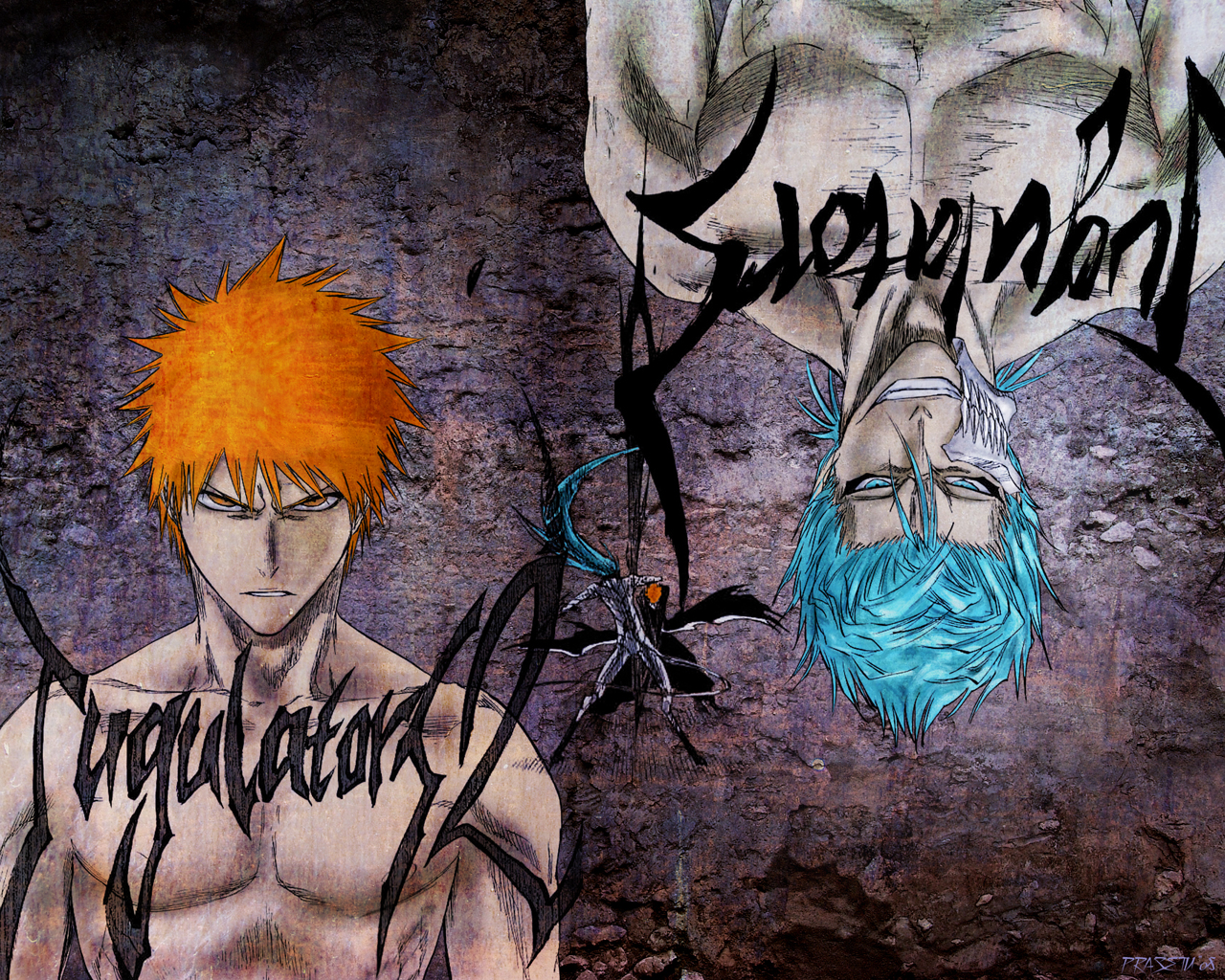 Handy-Wallpaper Bleach, Animes, Ichigo Kurosaki, Grimmjow Jaegerjaquez kostenlos herunterladen.