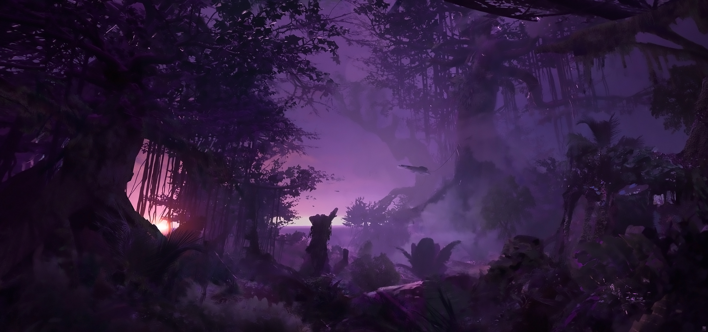 Laden Sie das Landschaft, Fantasie, Wald, Baum, Nacht-Bild kostenlos auf Ihren PC-Desktop herunter