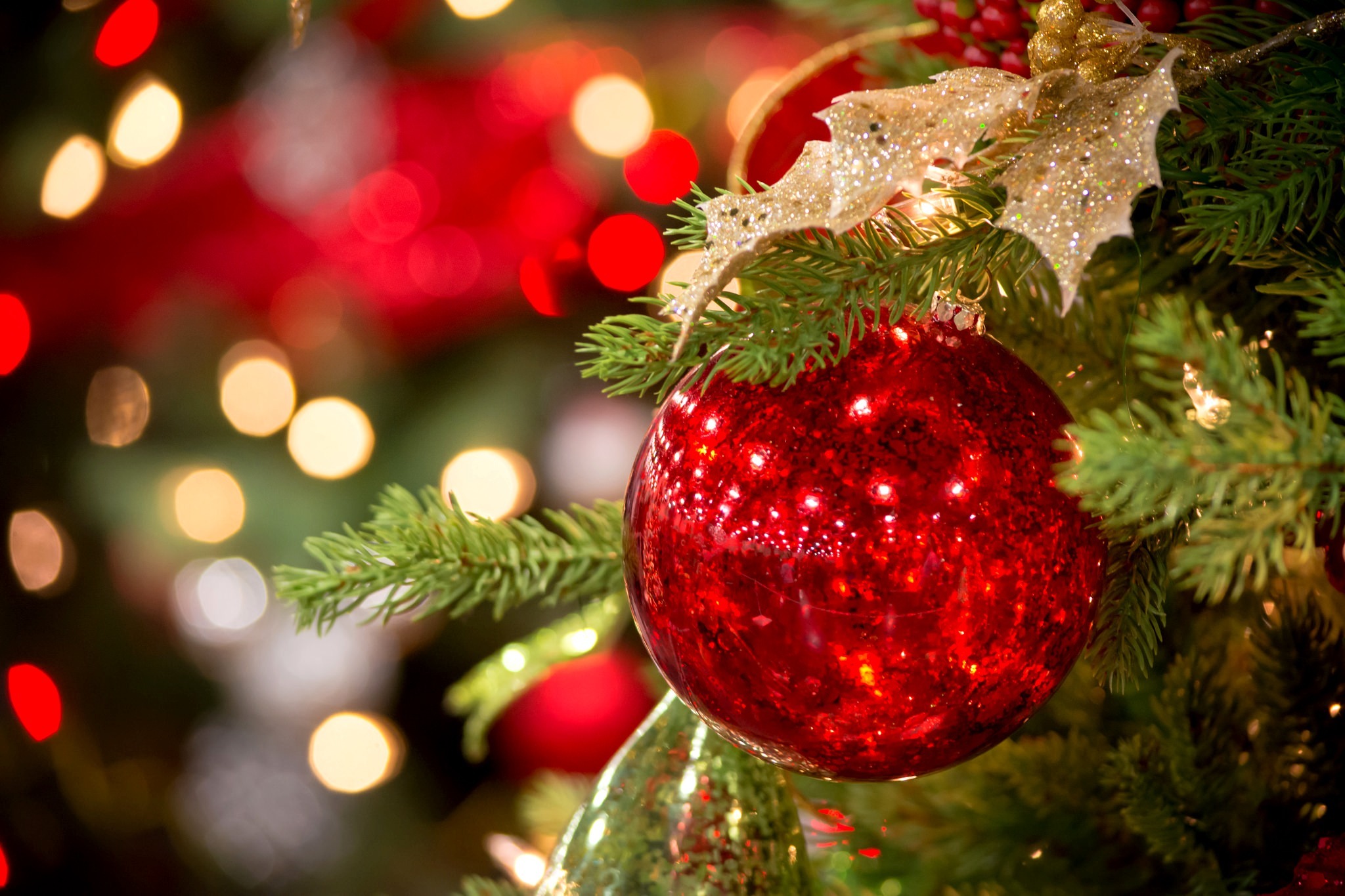 Téléchargez des papiers peints mobile Noël, Vacances, Décorations De Noël, Bokeh gratuitement.