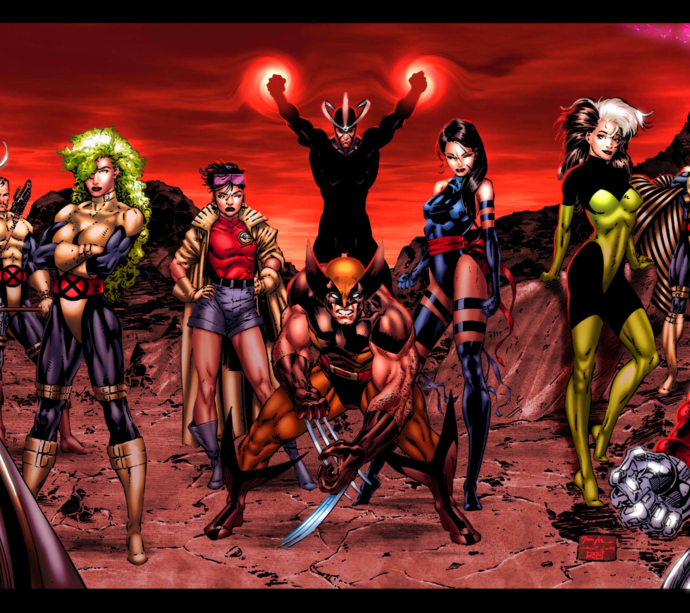 Download mobile wallpaper X Men, Wolverine, Comics, Rogue (Marvel Comics), Colossus, Psylocke (Marvel Comics) for free.