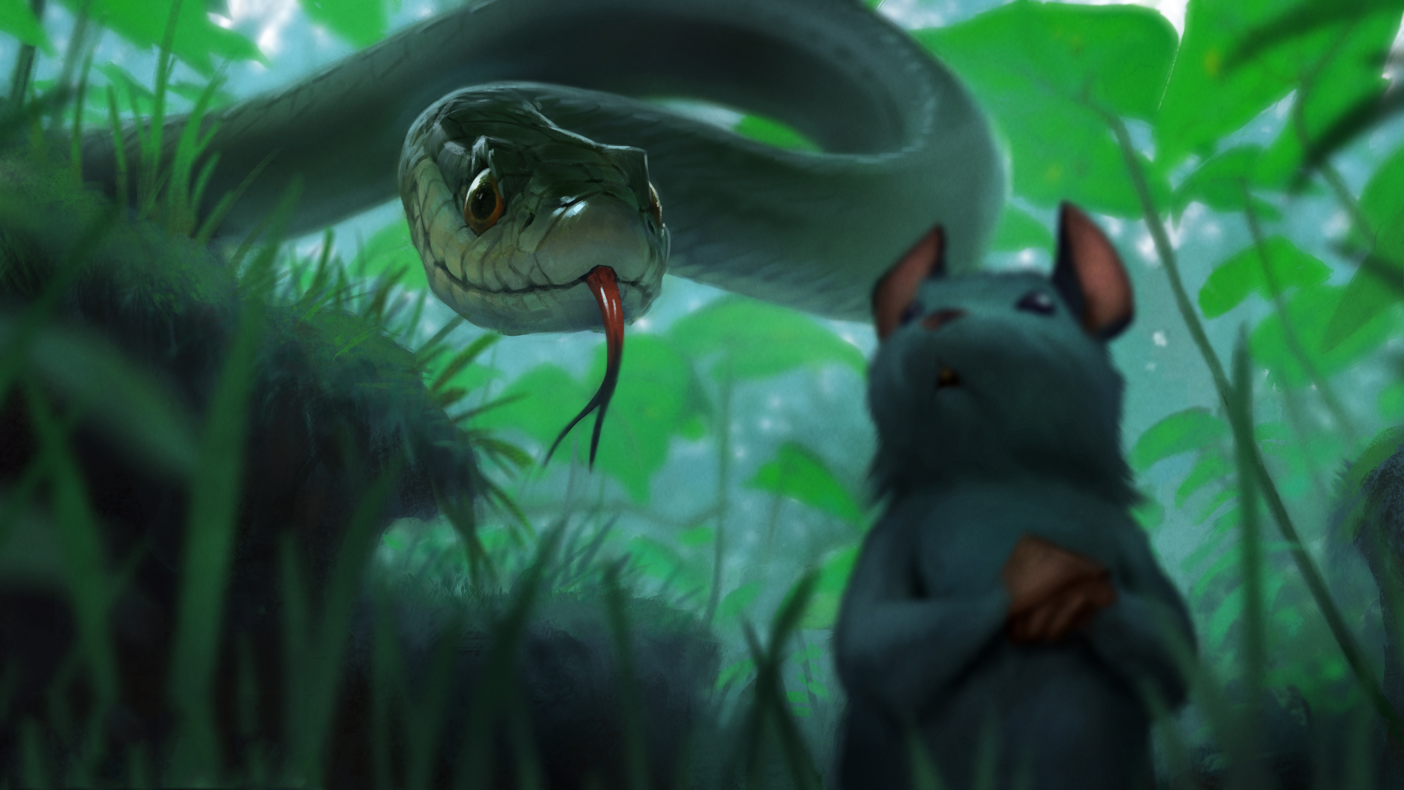 Free download wallpaper Fantasy, Animal, Snake, Mouse, Fantasy Animals on your PC desktop