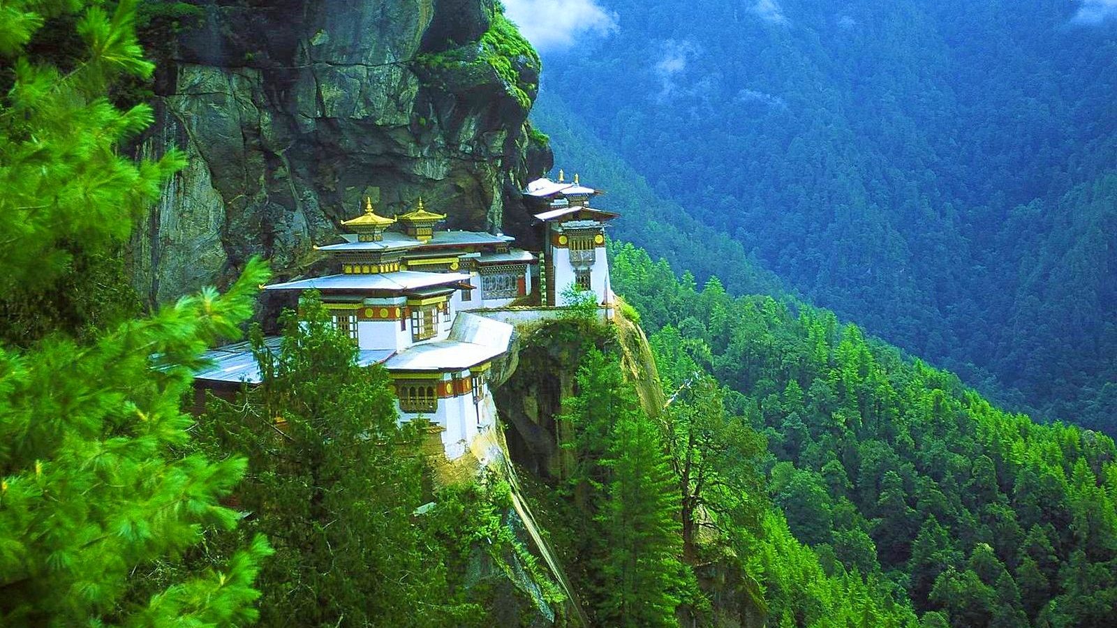 Free download wallpaper Building, Mountain, Forest, Monastery, Religious on your PC desktop