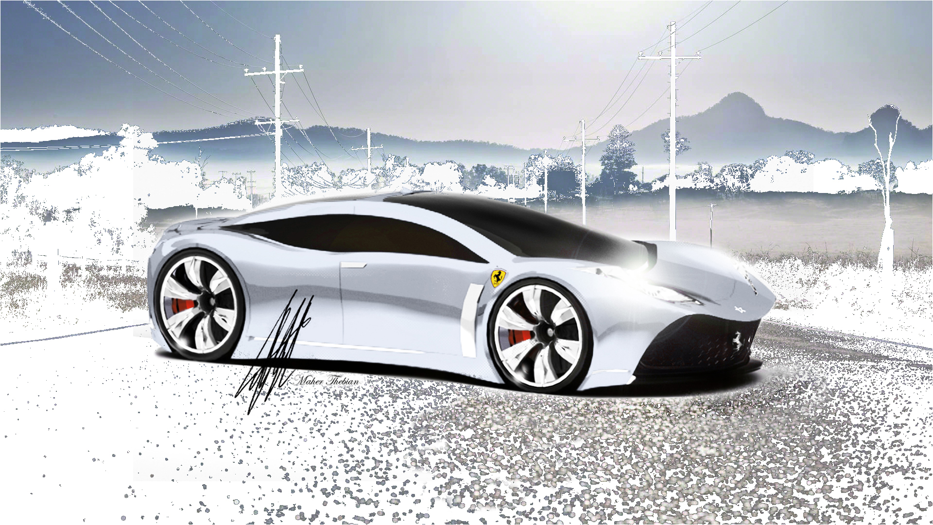 Download mobile wallpaper Ferrari, Car, Artistic, Concept Car, Vehicles for free.