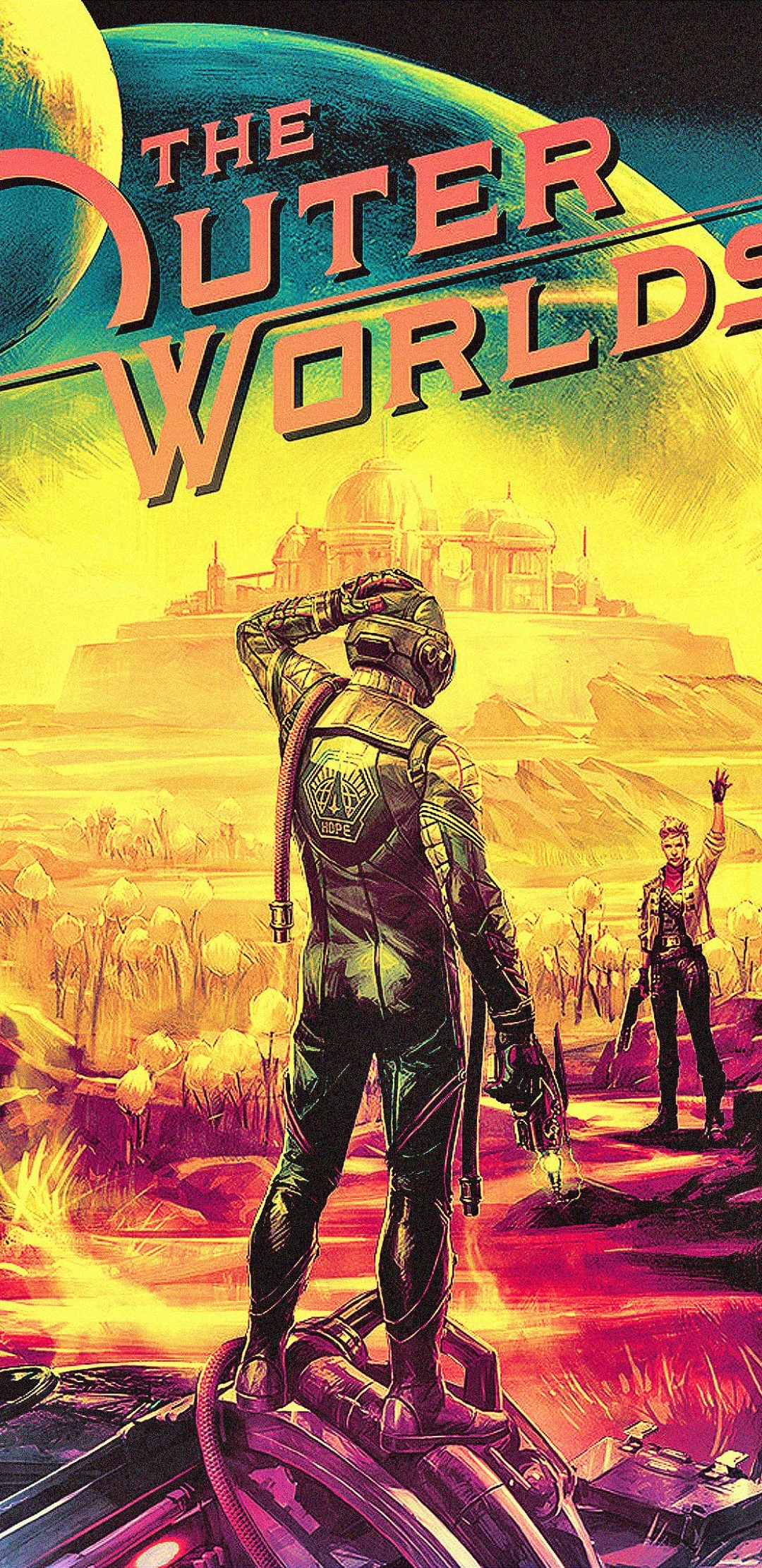 video game, the outer worlds phone wallpaper