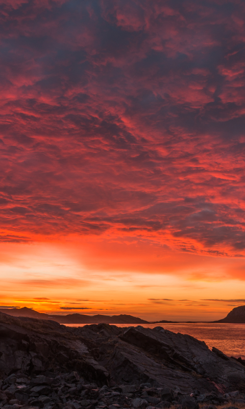 Download mobile wallpaper Landscape, Sunset, Sky, Earth, Norway, Cloud for free.