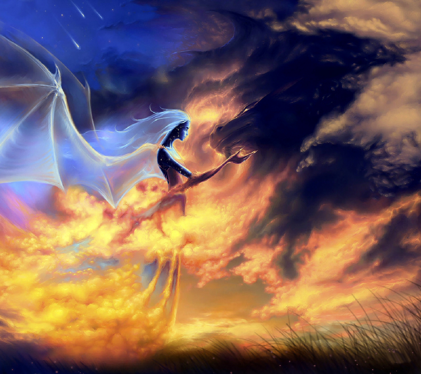 Free download wallpaper Fantasy, Sky, Dragon, Cloud on your PC desktop