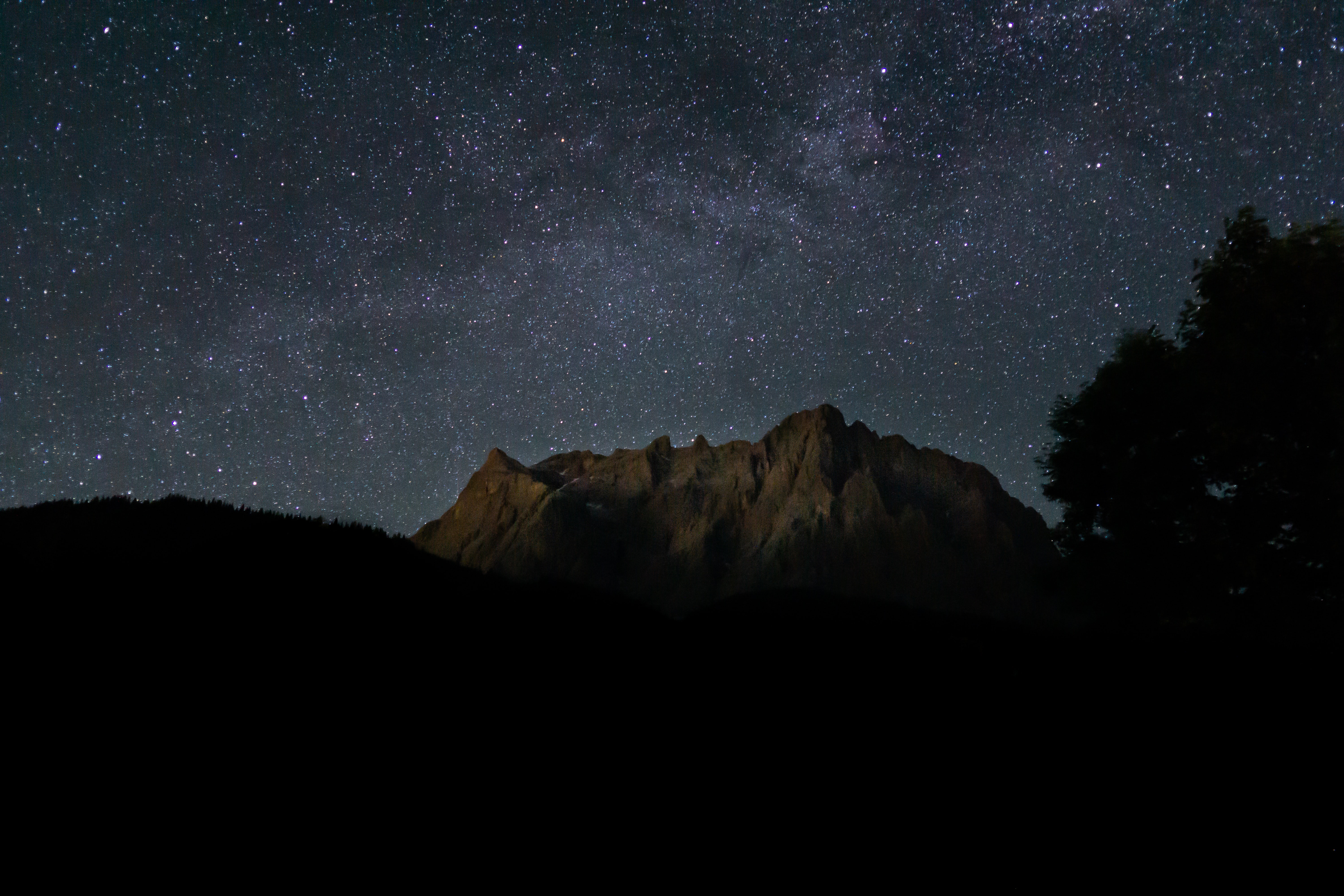 Free download wallpaper Mountains, Rocks, Starry Sky, Stars, Night, Dark on your PC desktop