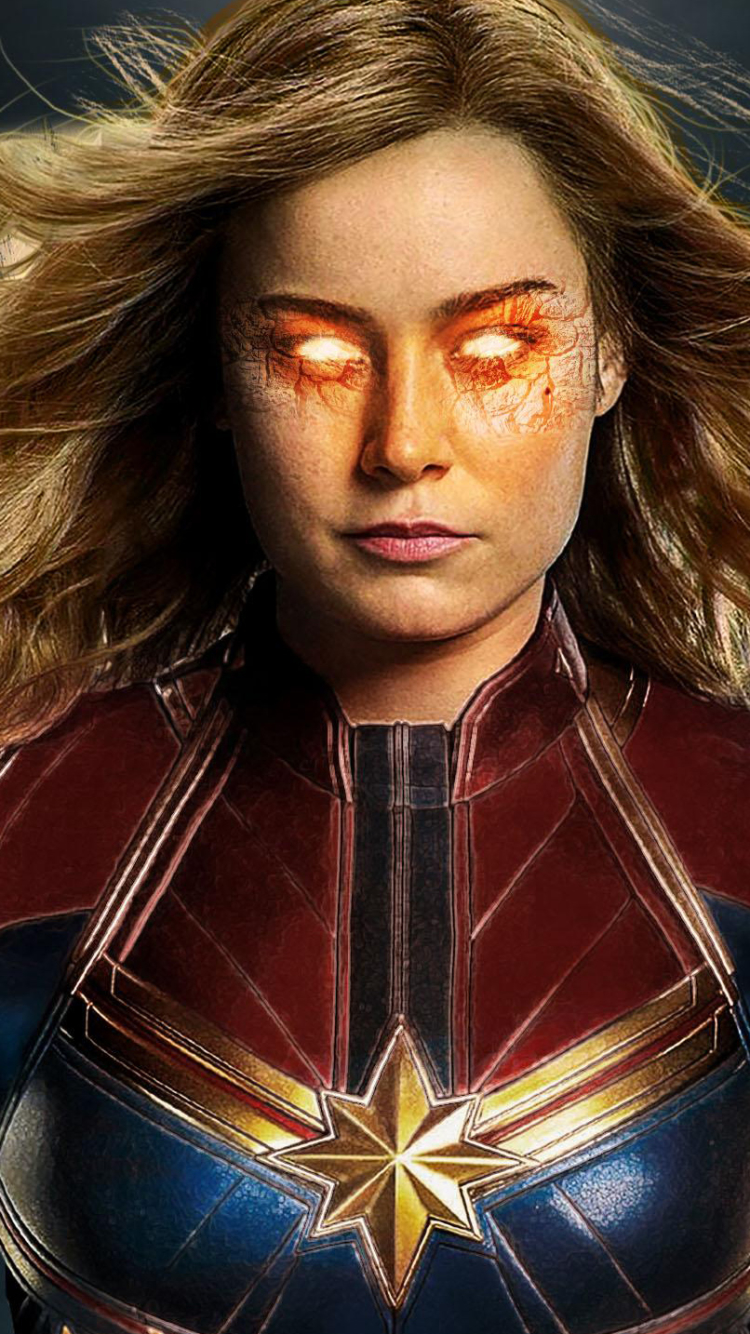 Handy-Wallpaper Filme, Captain Marvel, Brie Larson kostenlos herunterladen.