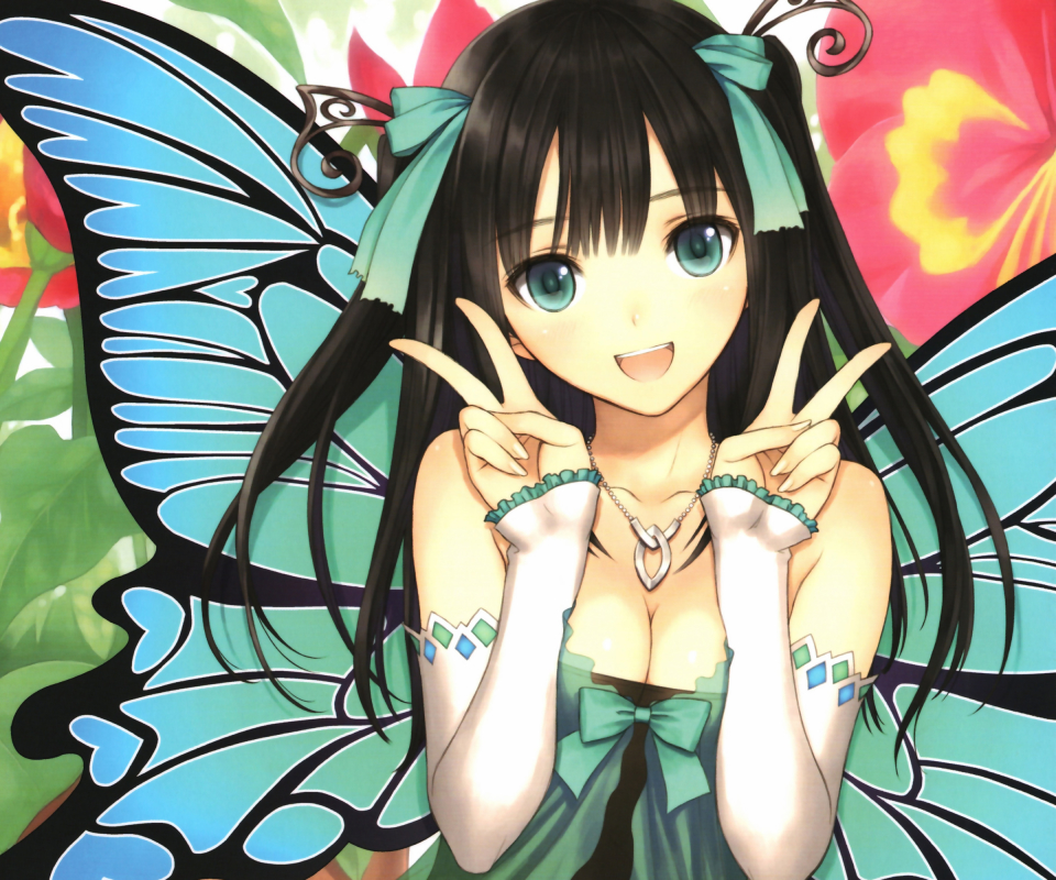 Download mobile wallpaper Anime, Butterfly, Daisy, Original for free.