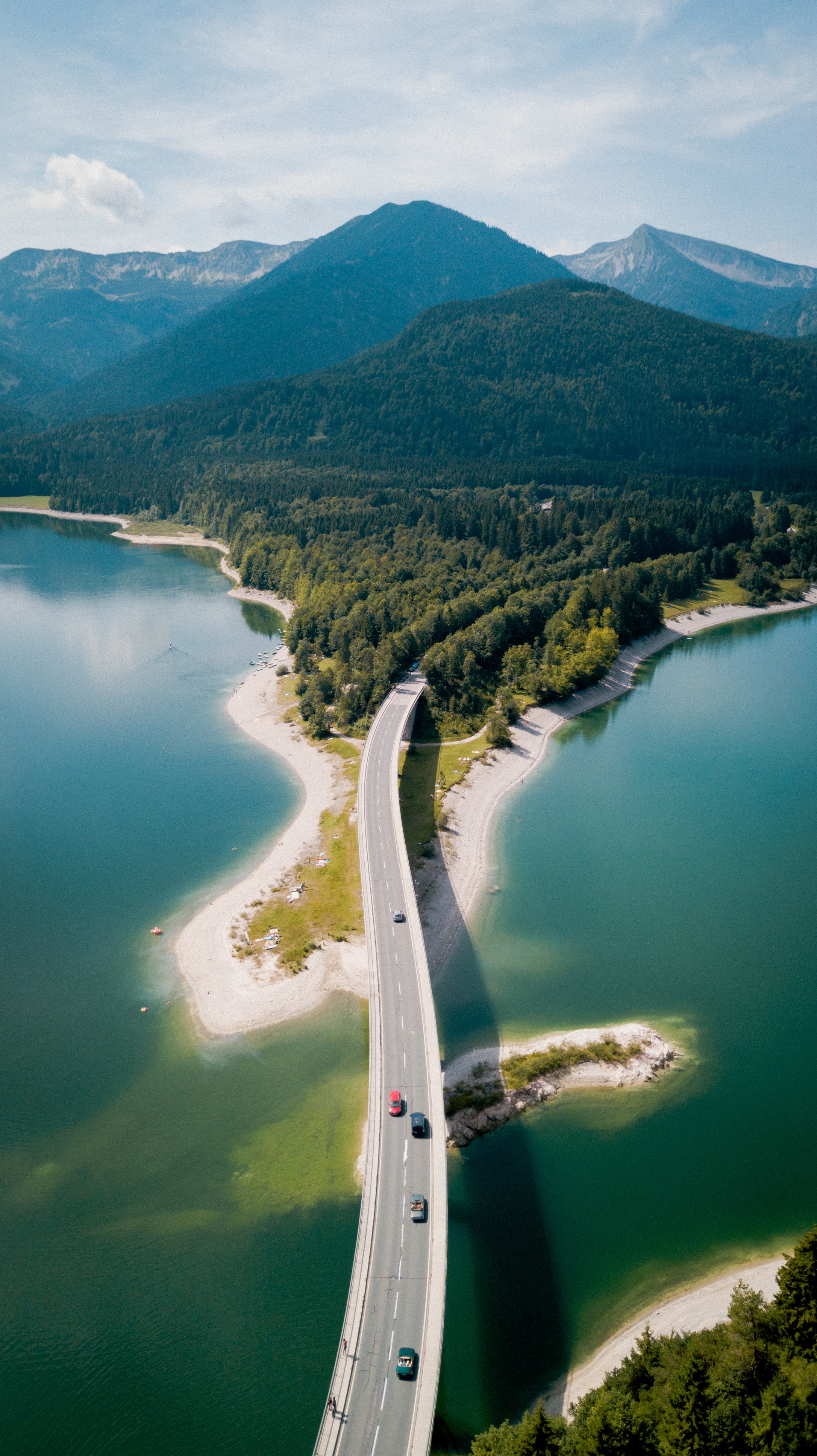 bridge, view from above, nature, rivers, mountains, forest cell phone wallpapers