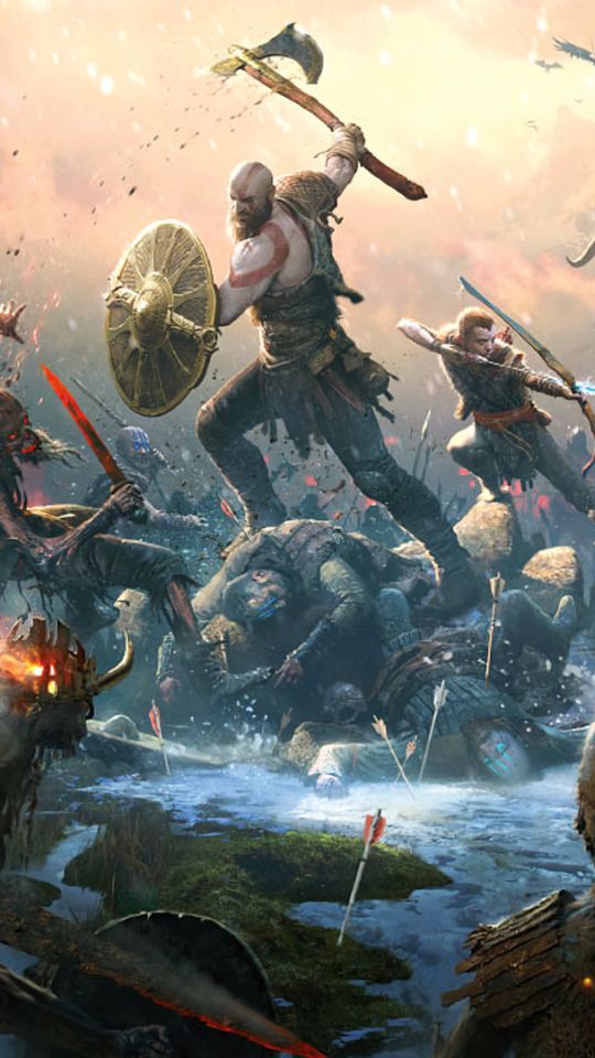 Download mobile wallpaper God Of War, Battle, Video Game, Kratos (God Of War), God Of War (2018) for free.