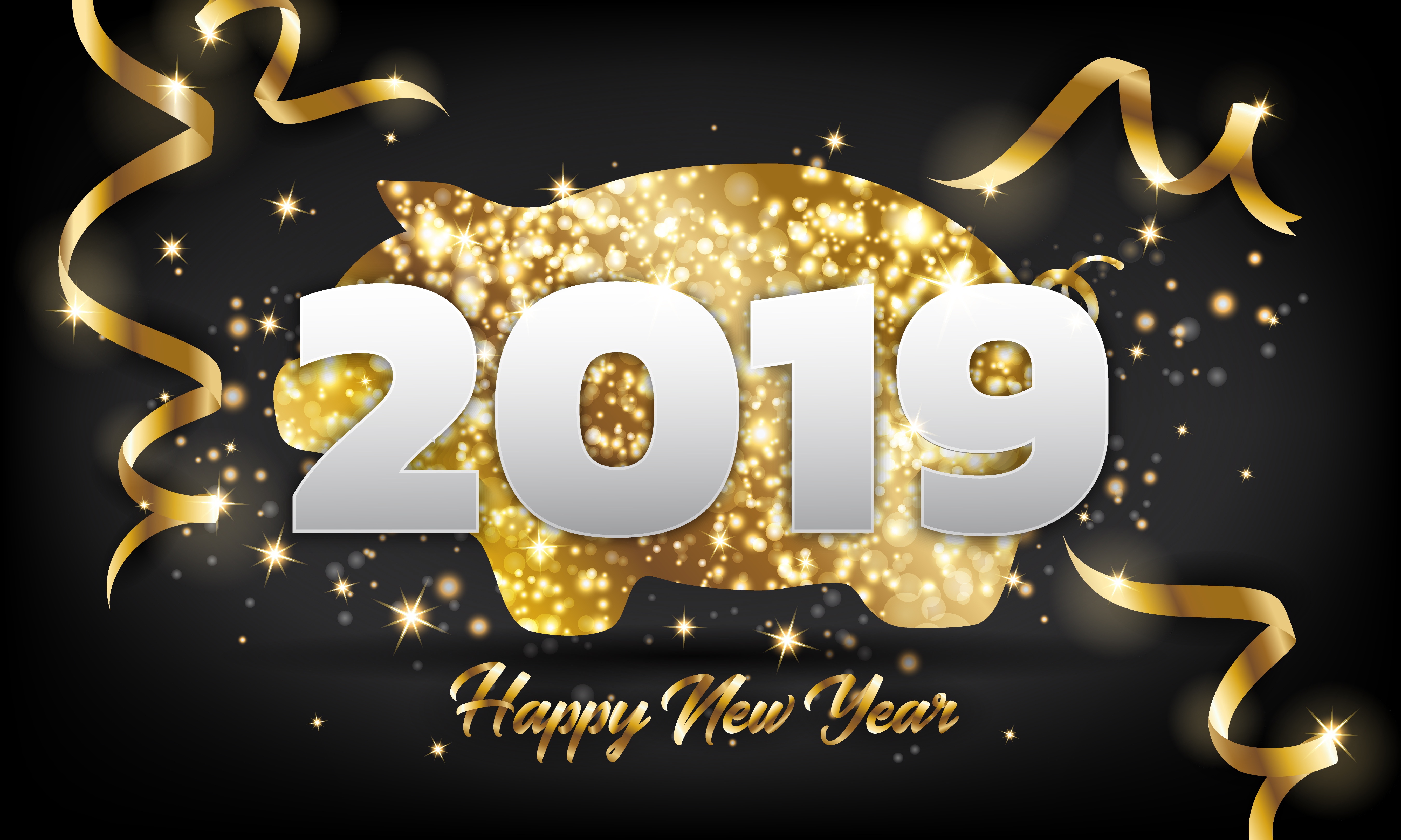 無料モバイル壁紙ホリデー, あけましておめでとう, 2019年新年をダウンロードします。