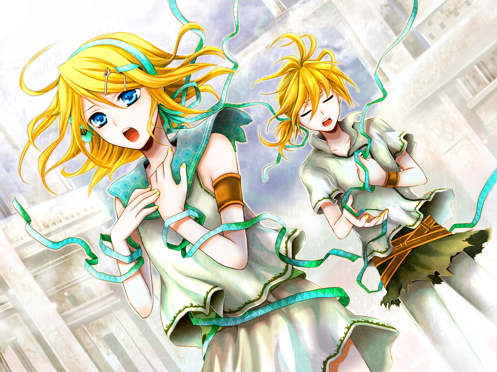 Download mobile wallpaper Anime, Vocaloid, Rin Kagamine, Len Kagamine for free.
