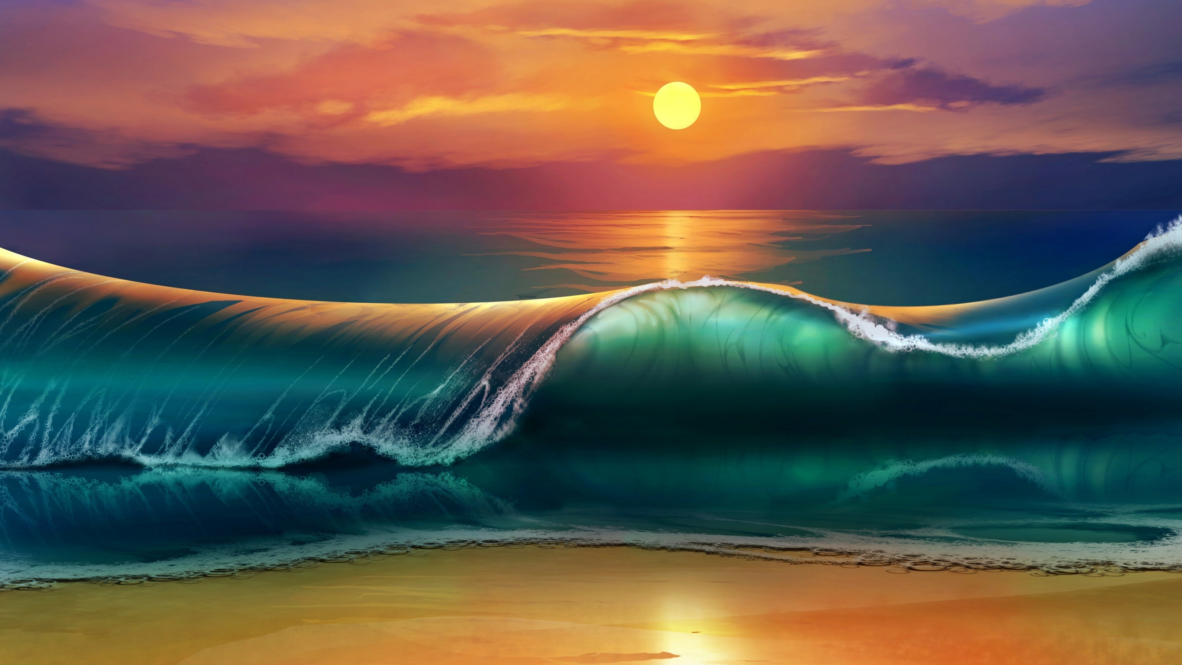 Download mobile wallpaper Ocean, Artistic for free.
