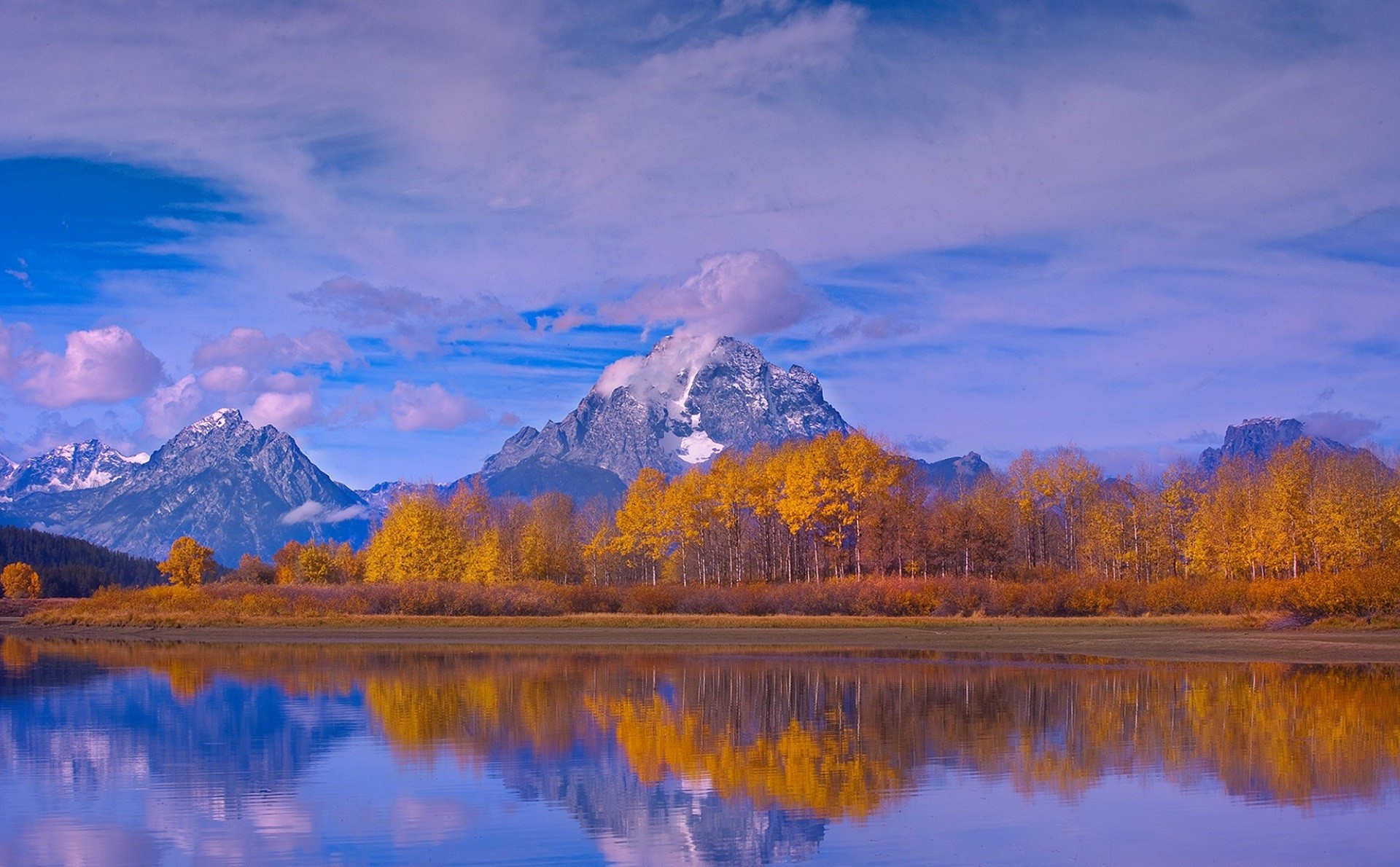 Laden Sie das Herbst, See, Gebirge, Wolke, Erde/natur, Betrachtung-Bild kostenlos auf Ihren PC-Desktop herunter