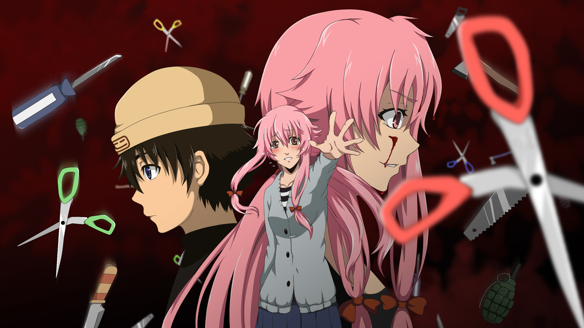 Free download wallpaper Anime, Mirai Nikki on your PC desktop