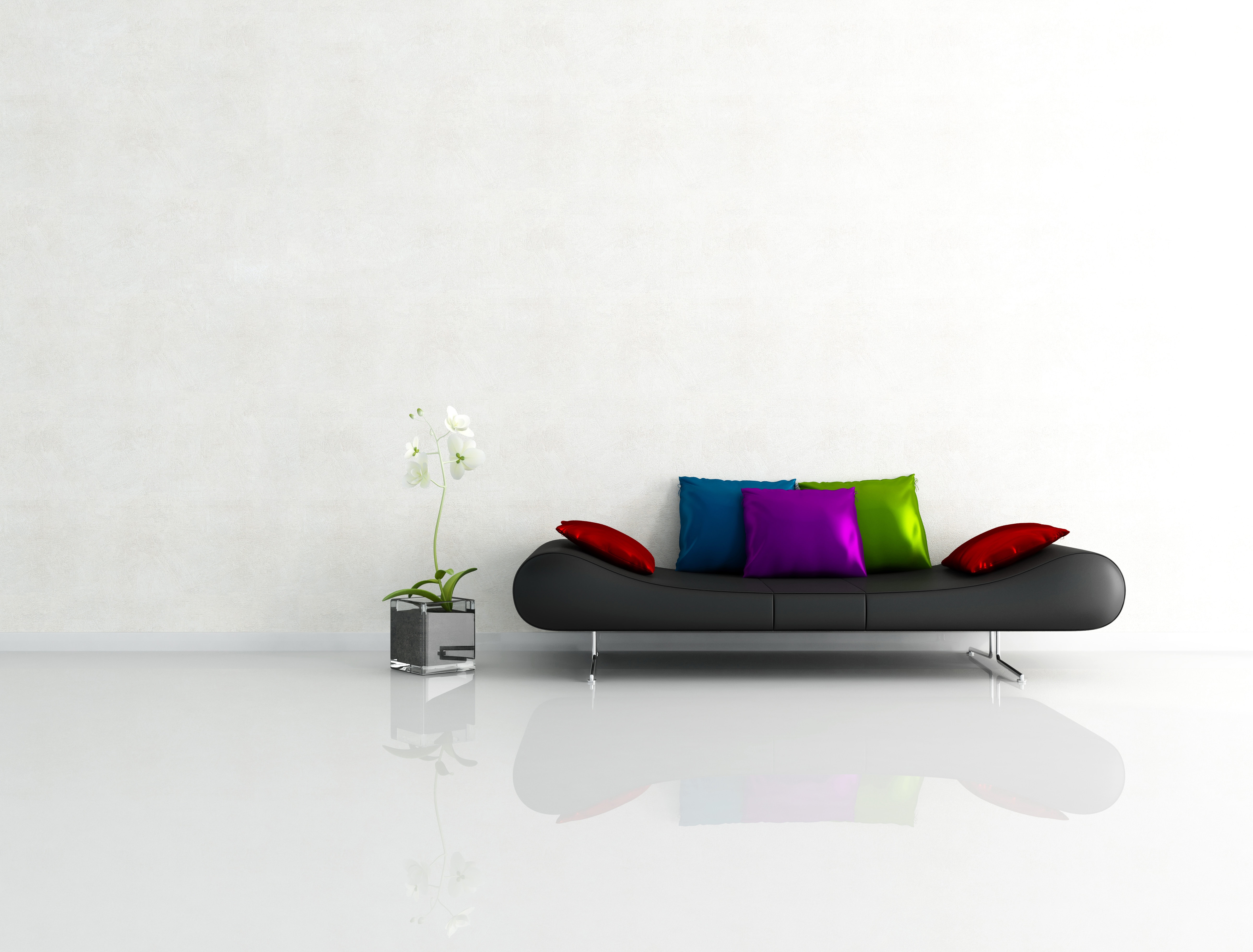sofa, pillows, minimalism, graphics, interior, miscellanea, miscellaneous, cushions