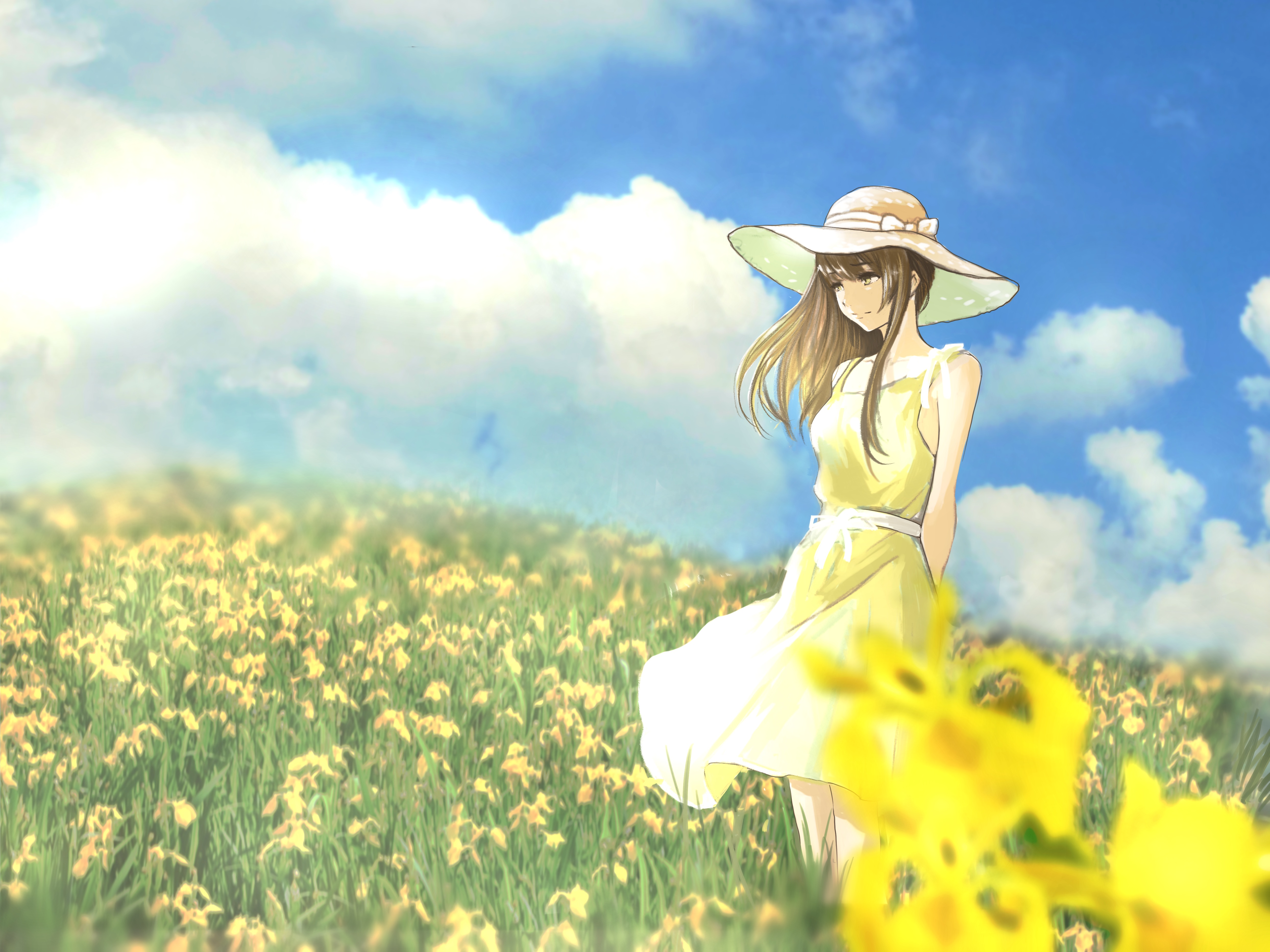 Download mobile wallpaper Anime, Meadow, Original for free.