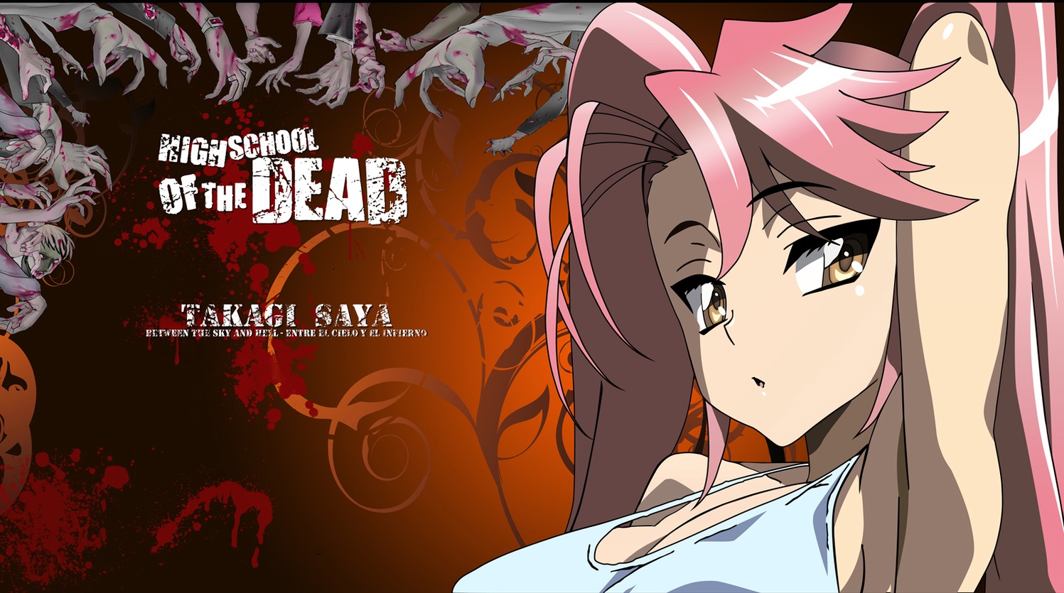 anime, highschool of the dead, saya takagi