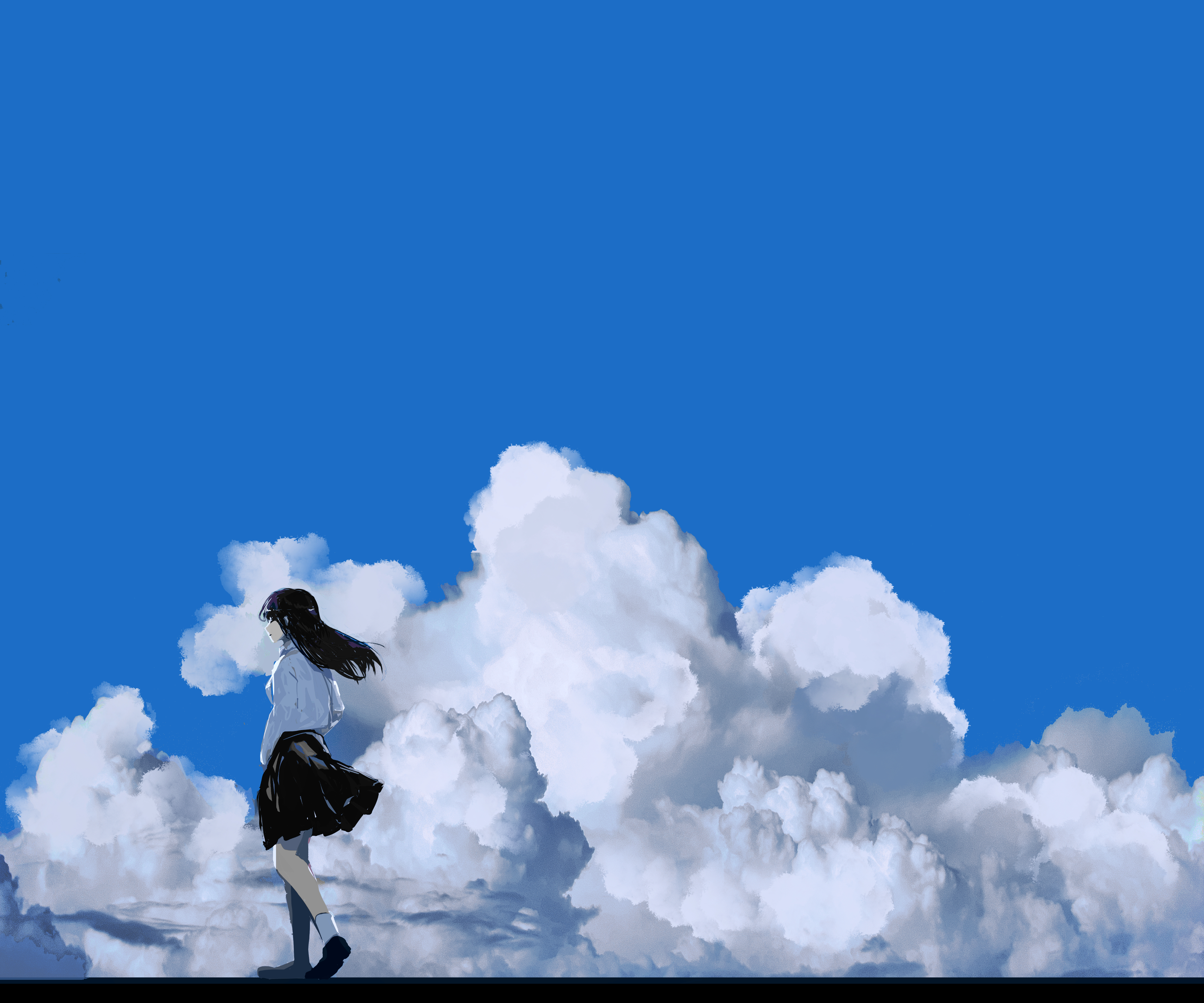 Free download wallpaper Anime, Girl, Cloud on your PC desktop