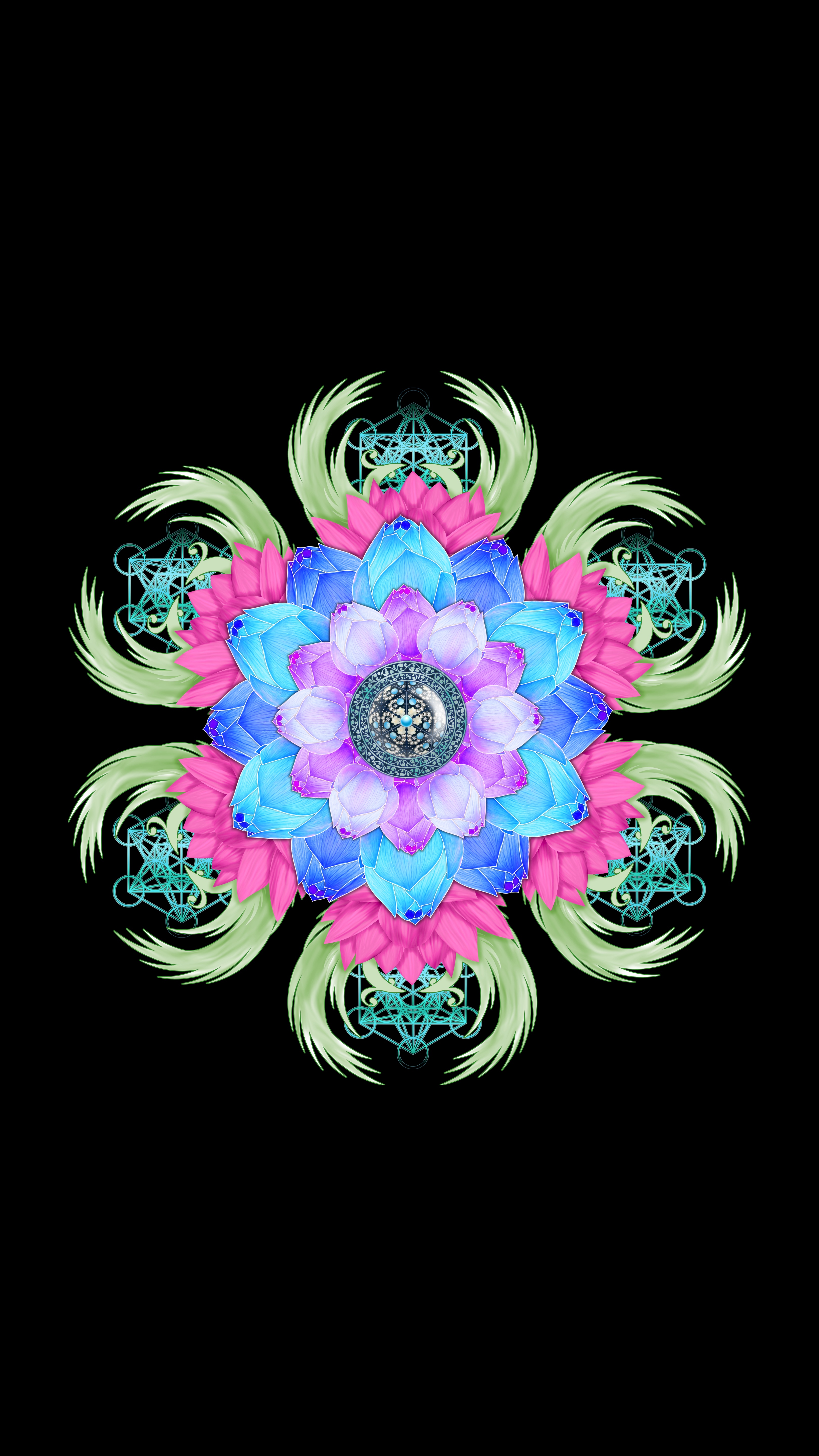 desktop Images flower, mandala, art, lotus, patterns