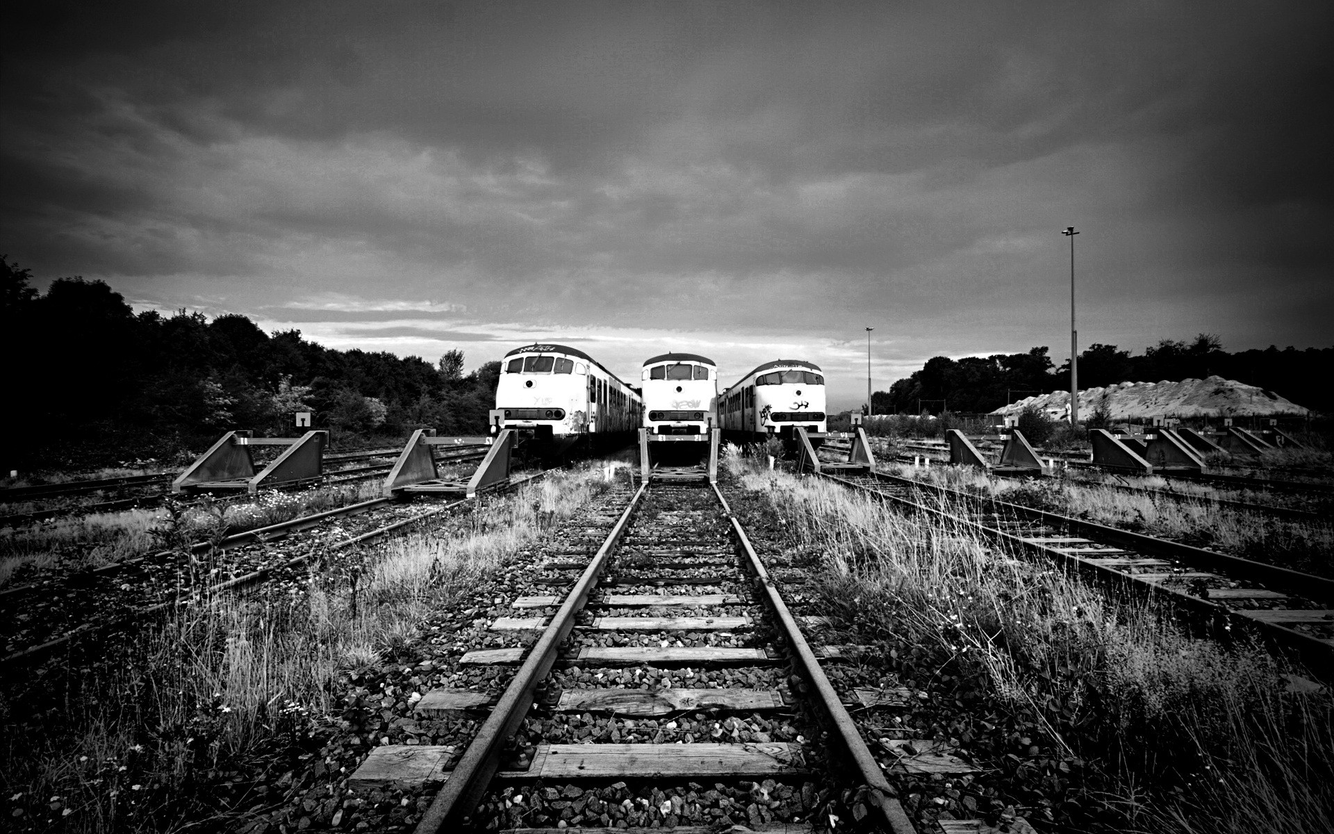 Download mobile wallpaper Train, Photography, Railroad, Black & White for free.