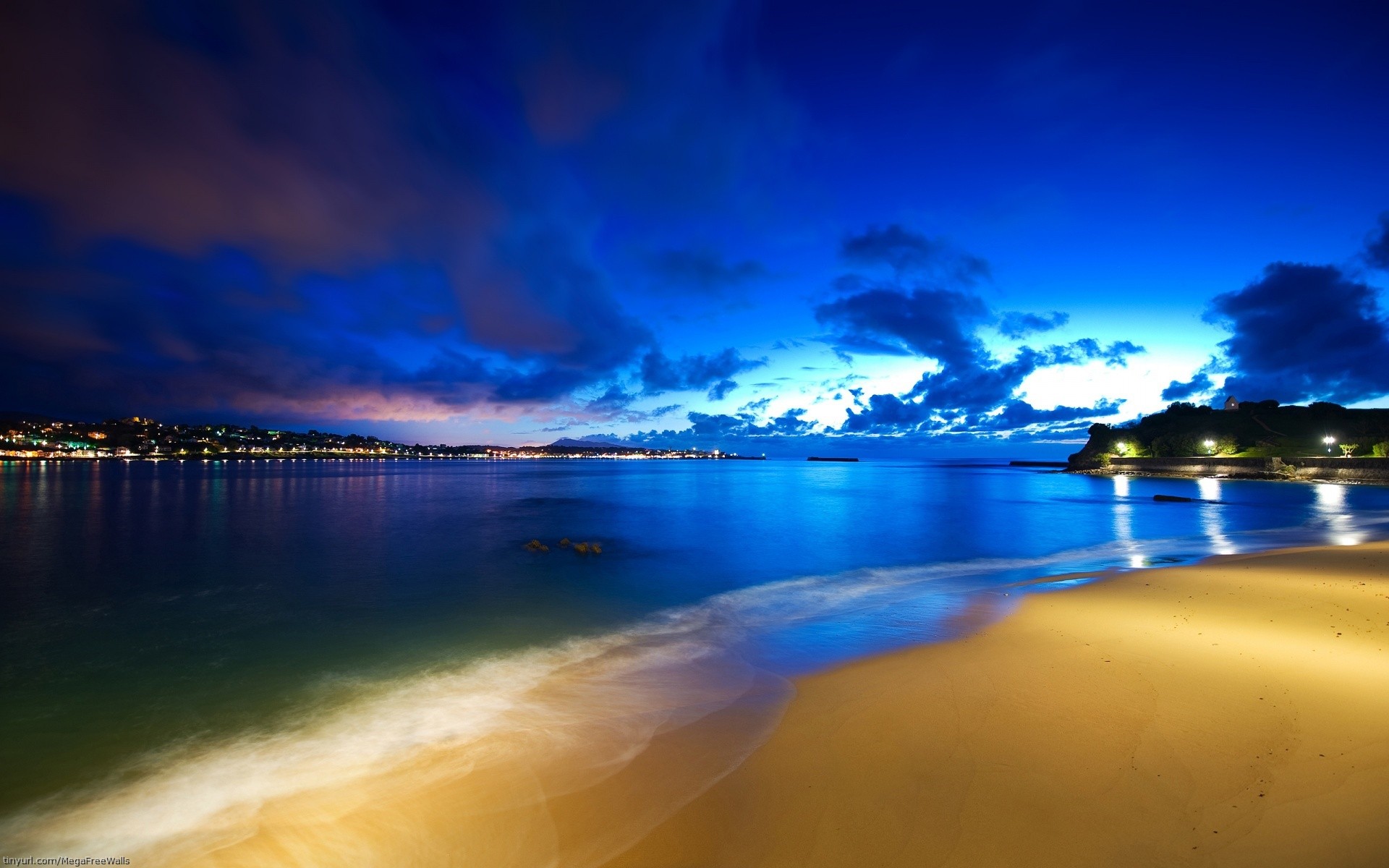 PCデスクトップに風景, ビーチ, 海洋, 夜, 写真撮影画像を無料でダウンロード