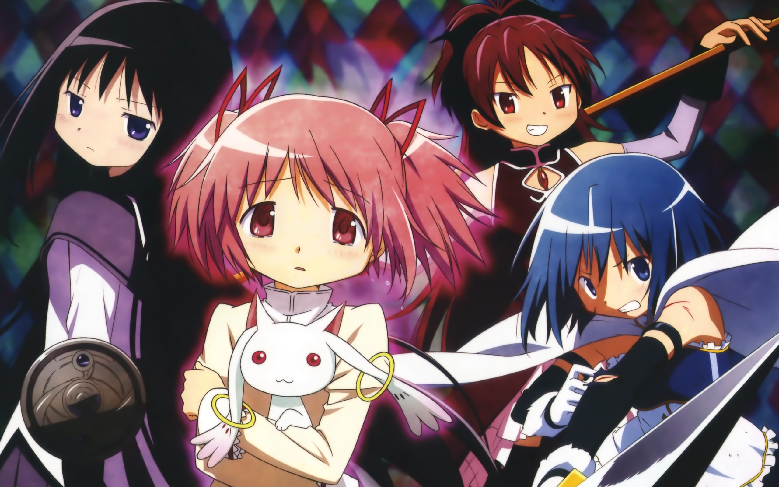 Descarga gratuita de fondo de pantalla para móvil de Animado, Kyōko Sakura, Puella Magi Madoka Magica, Homura Akemi, Madoka Kaname, Sayaka Miki, Kyuubey (Puella Magi Madoka Mágica).