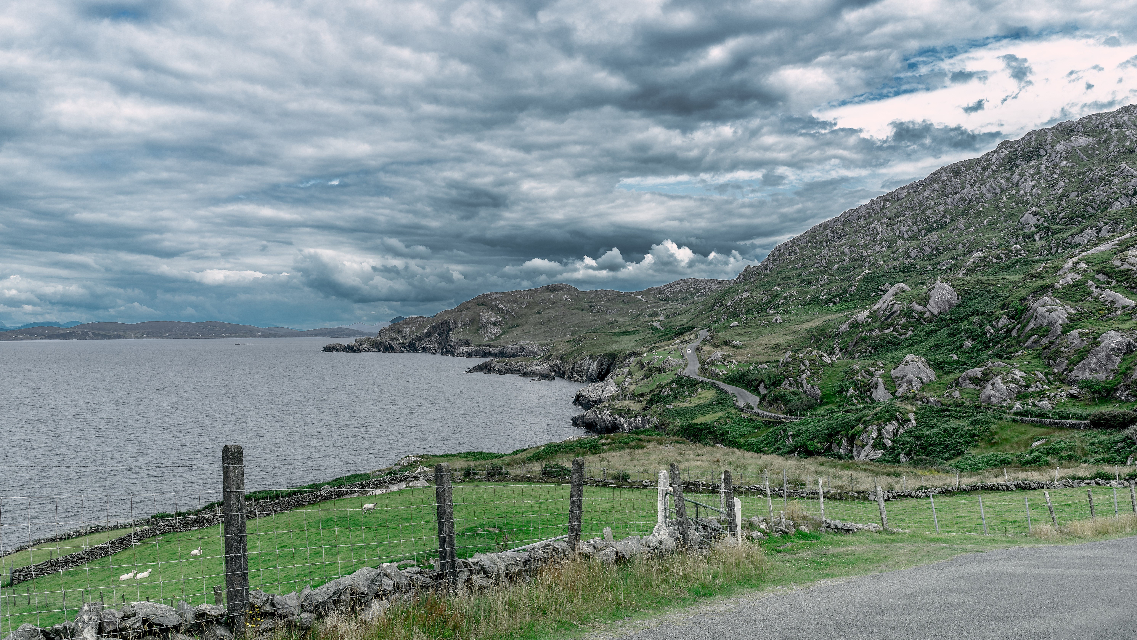 PCデスクトップに風景, フェンス, 海岸線, 写真撮影, アイルランド画像を無料でダウンロード