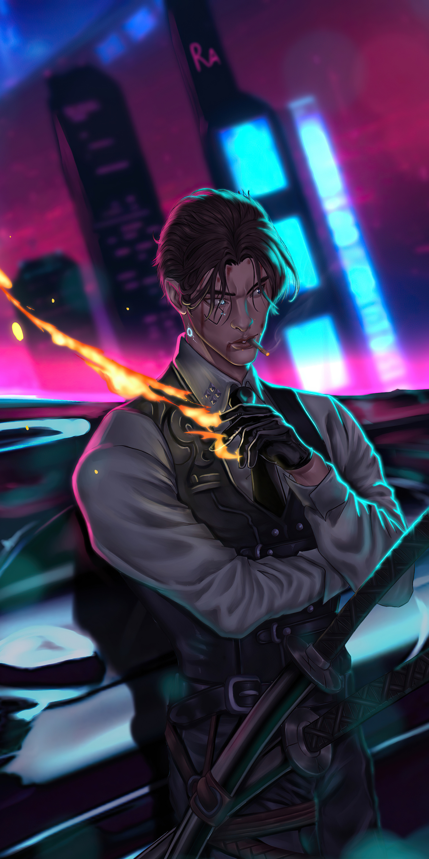 Download mobile wallpaper Cyberpunk, Sci Fi, Futuristic for free.