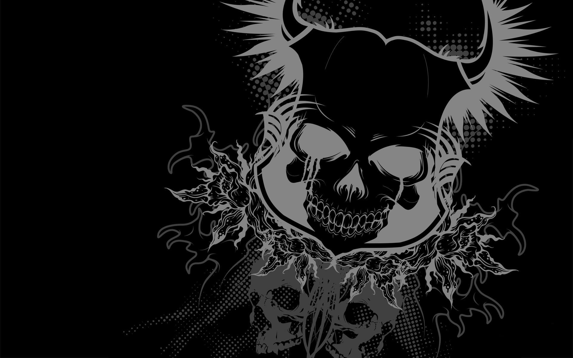 Download mobile wallpaper Dark, Skull for free.