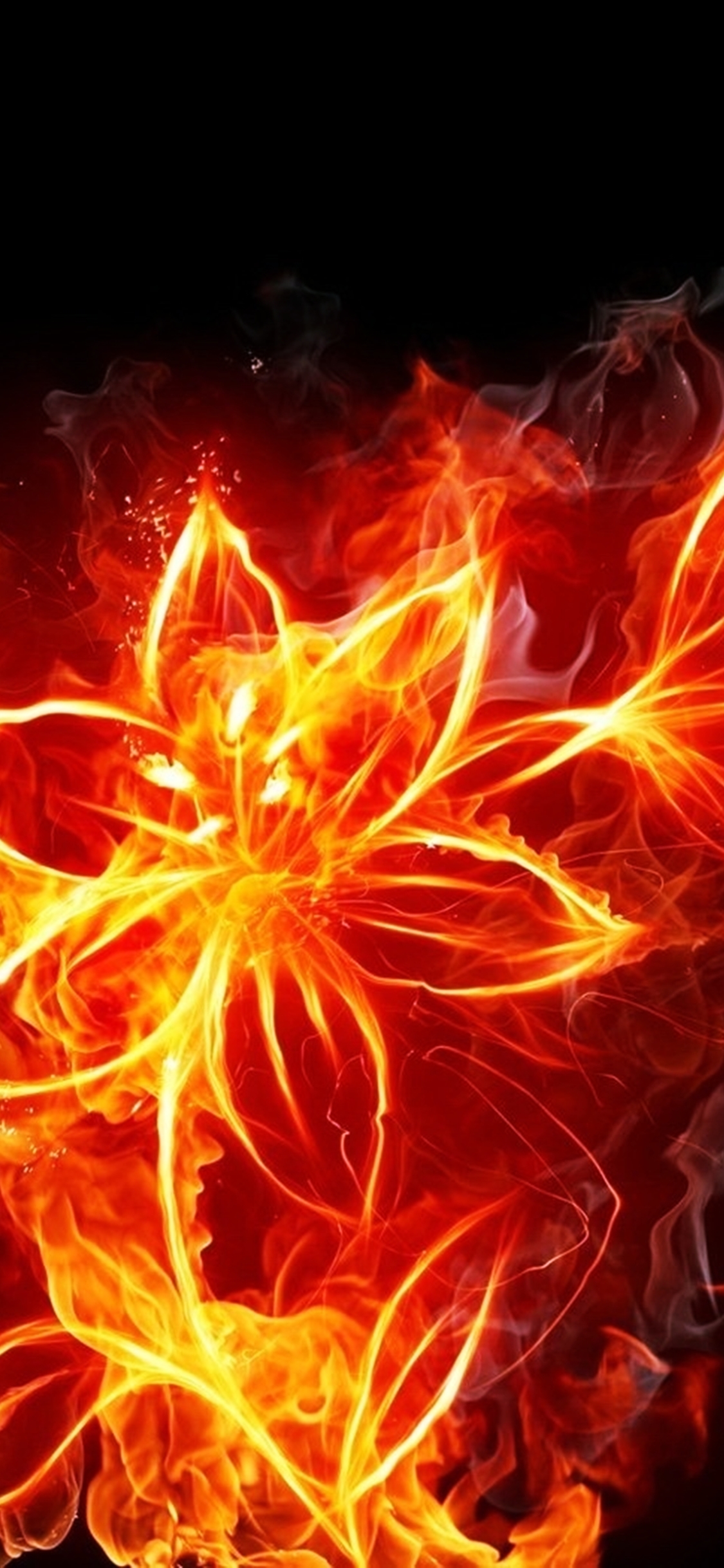 Download mobile wallpaper Flowers, Fire, Smoke, Flower, Artistic for free.