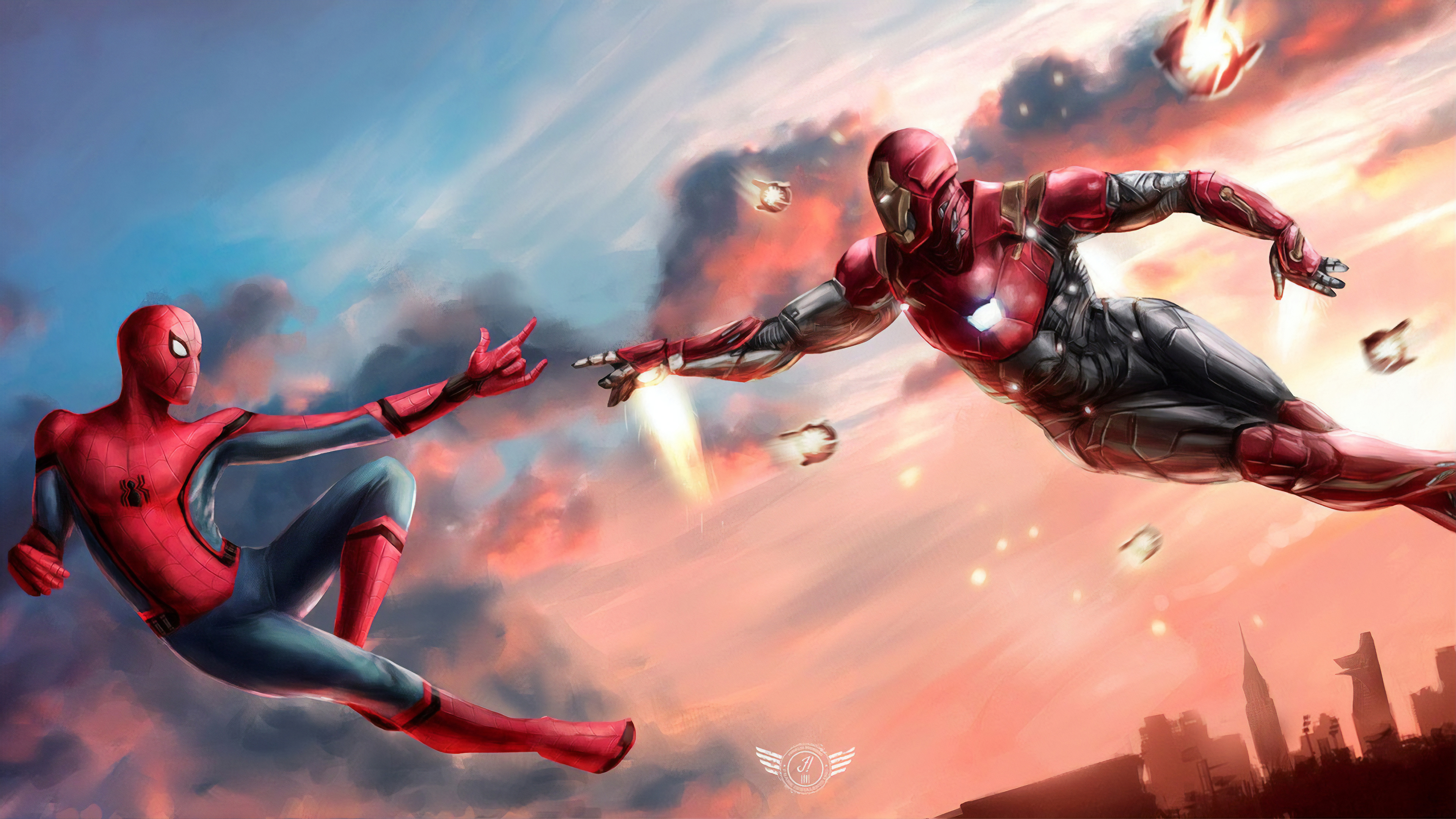 Baixar papel de parede para celular de Homem Aranha, Homem De Ferro, História Em Quadrinhos, Quadrinhos Da Marvel gratuito.