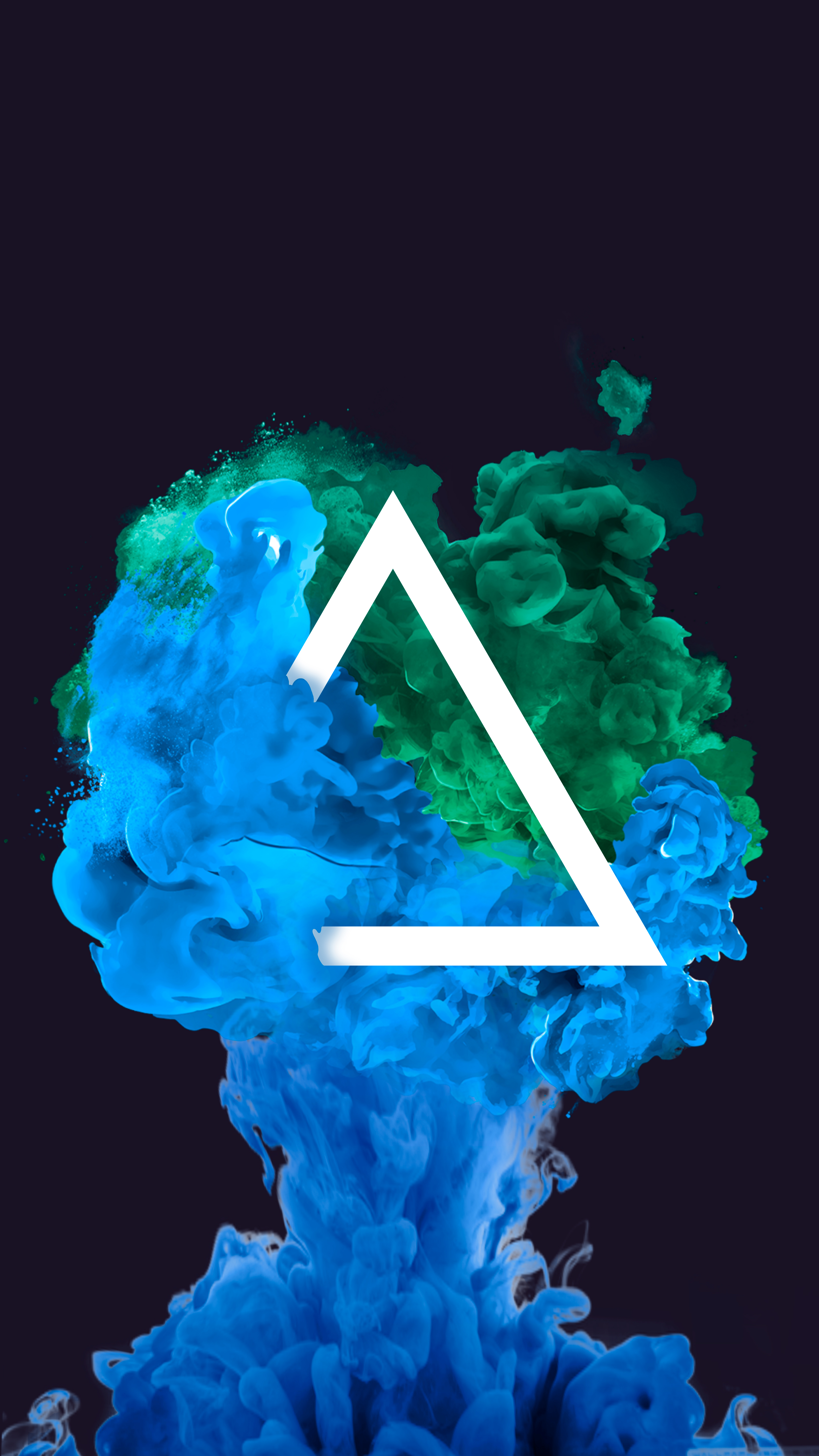 triangle, geometric, ink, art, blue, green, clot