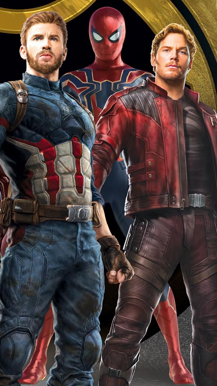 Download mobile wallpaper Spider Man, Captain America, Movie, The Avengers, Star Lord, Avengers: Infinity War for free.