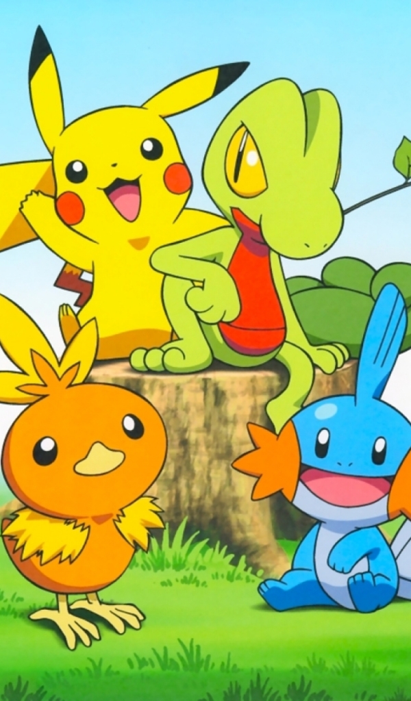 Handy-Wallpaper Pokémon, Pikachu, Computerspiele, Baumko (Pokémon), Fackel (Pokémon), Schlammkip (Pokémon) kostenlos herunterladen.