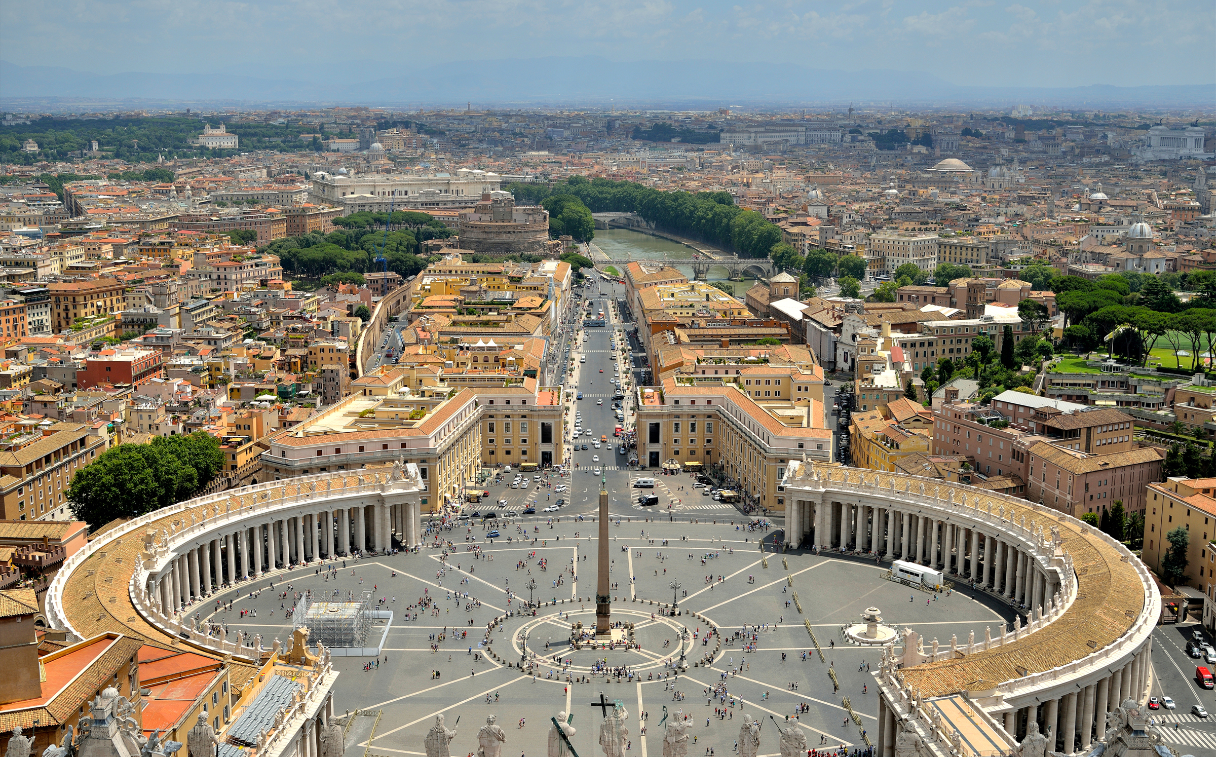 760064 скачать картинку ватикан, рим, италия, площадь святого петра, религиозные, здание, городской пейзаж, панорама, небо, улица - обои и заставки бесплатно
