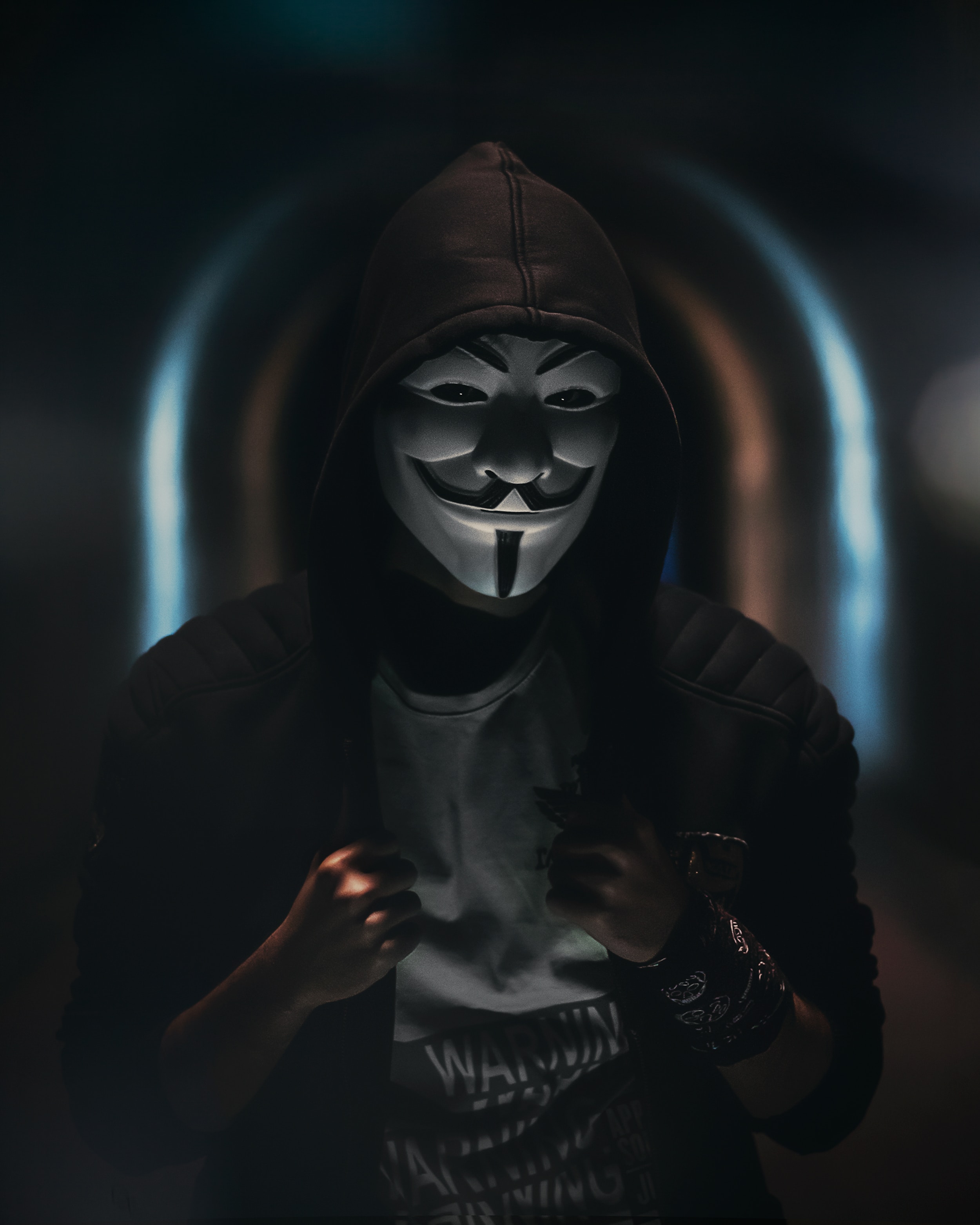 dark, anonymous, hood, mask, person, human, miscellanea, miscellaneous HD wallpaper