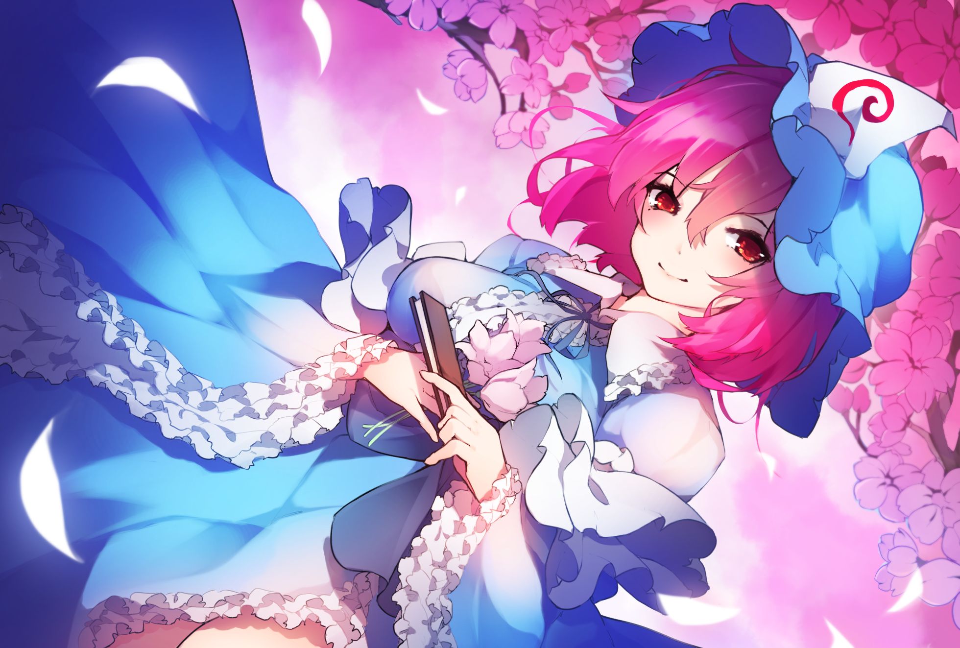 Laden Sie das Pinkes Haar, Animes, Tuhu, Yuyuko Saigyouji-Bild kostenlos auf Ihren PC-Desktop herunter